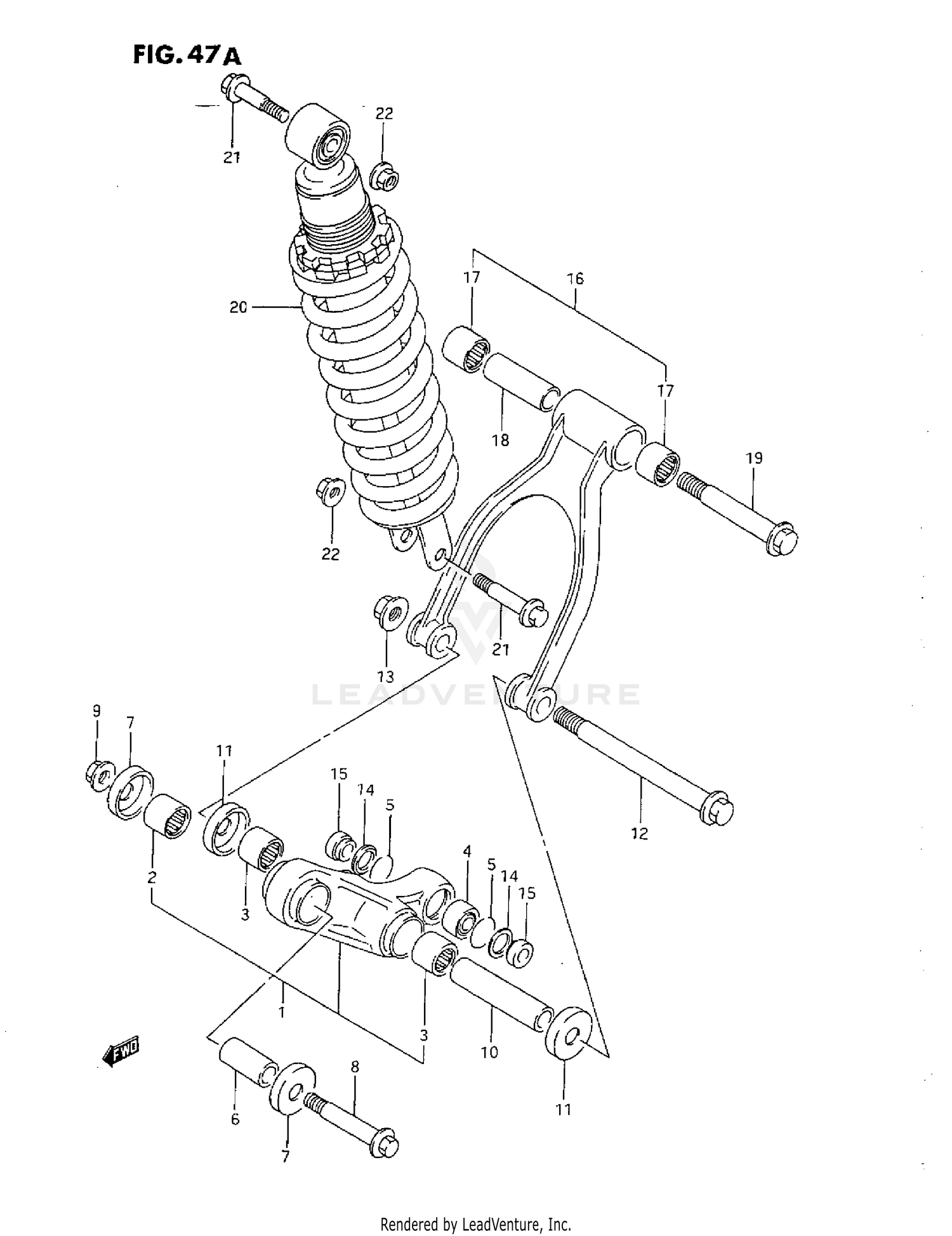 REAR CUSHION LEVER (R)