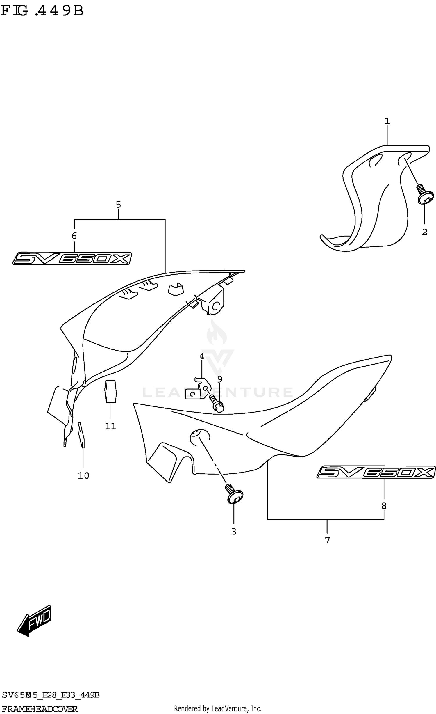 FRAME HEAD COVER ((SV650XA):(E28))