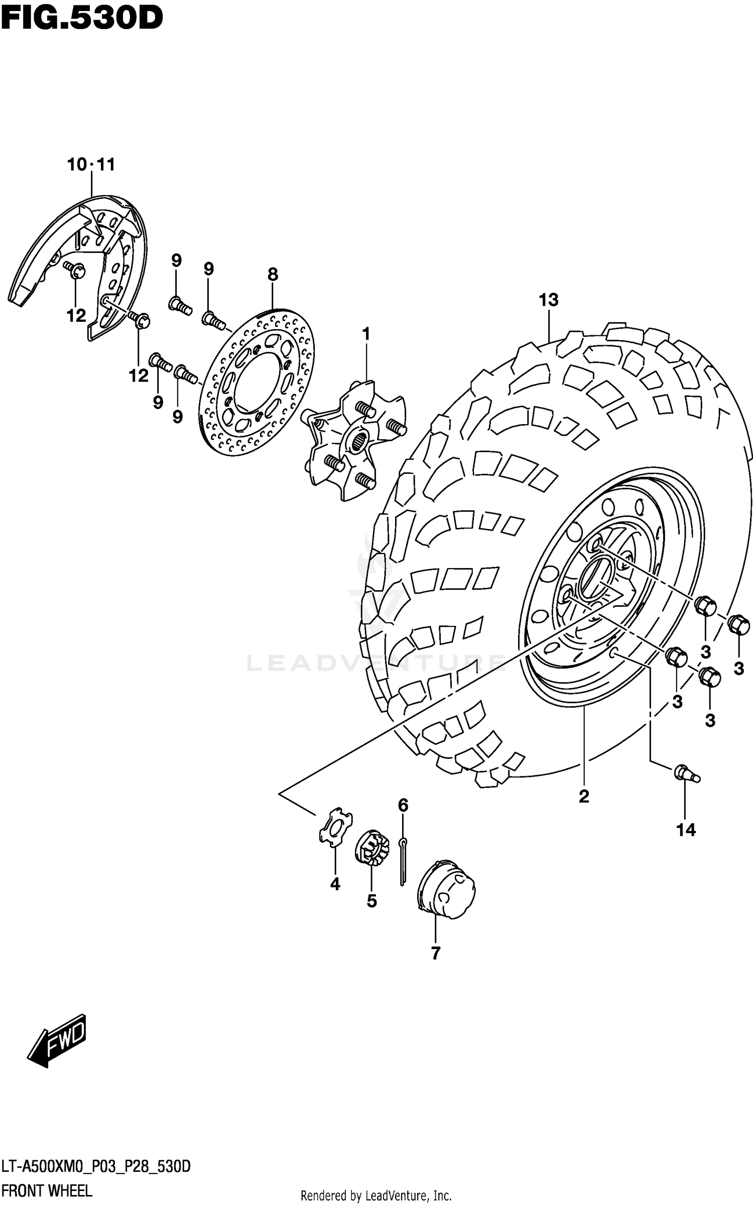 FRONT WHEEL (LT-A500XPM0 P03)