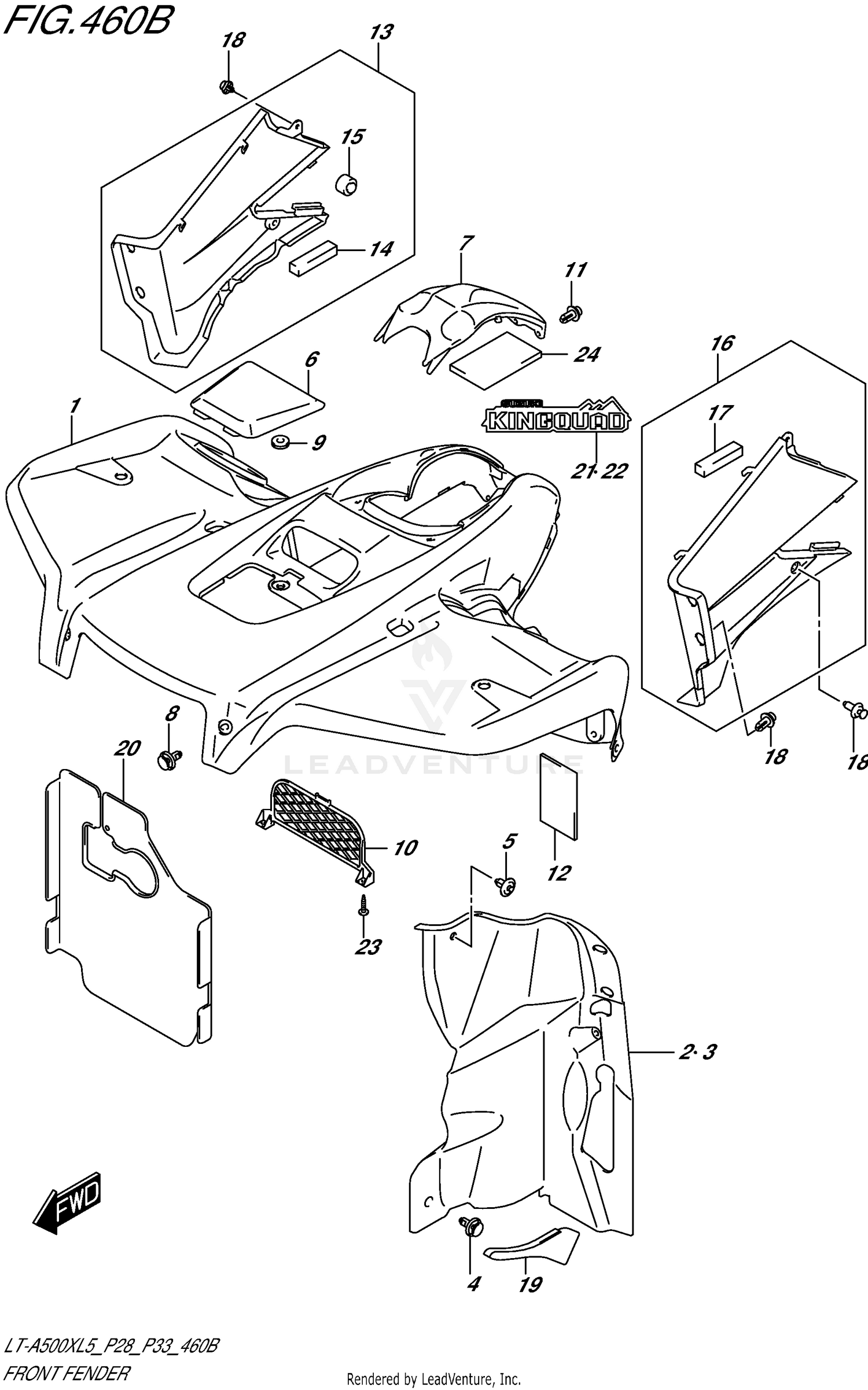 FRONT FENDER (LT-A500XL5 P33)