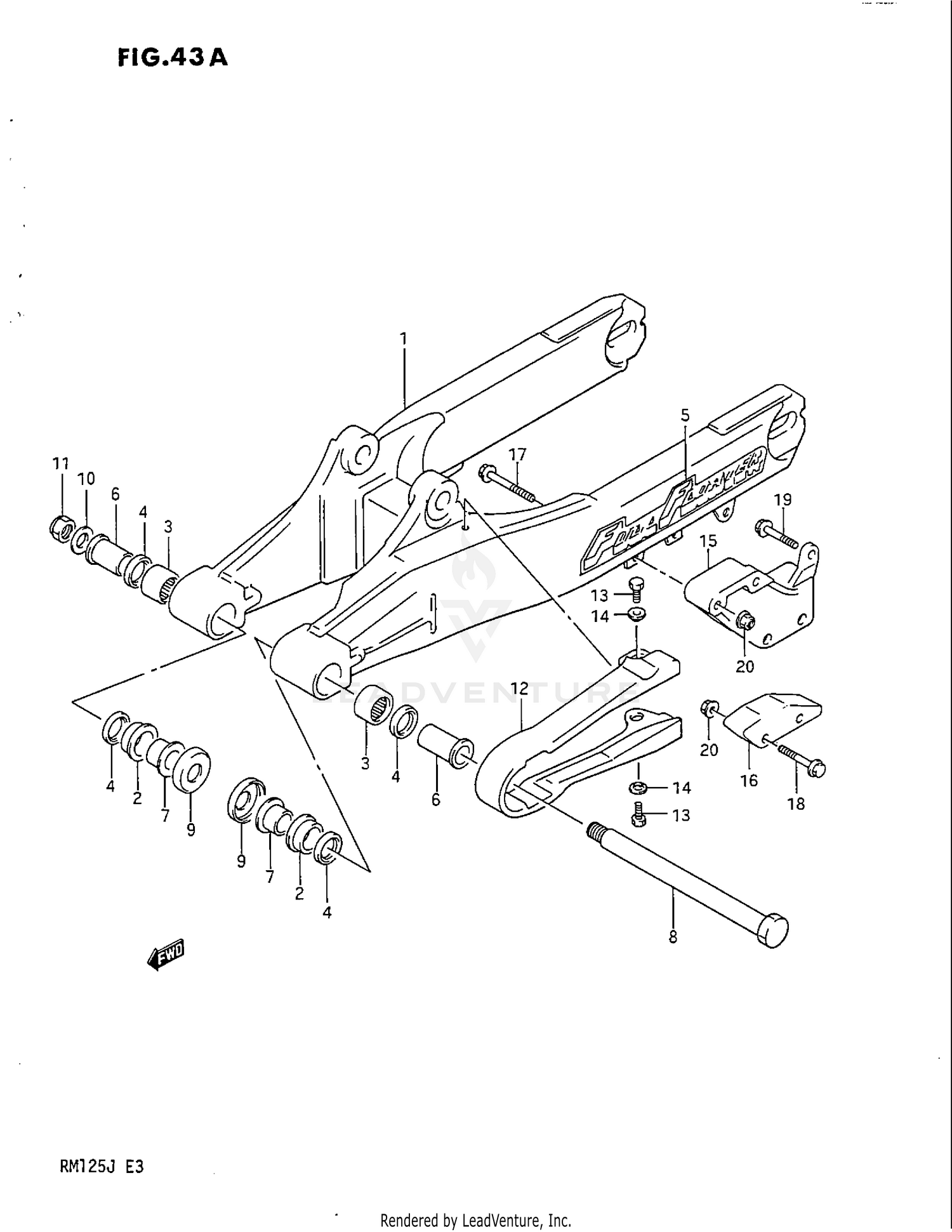 REAR SWINGING ARM (MODEL J)