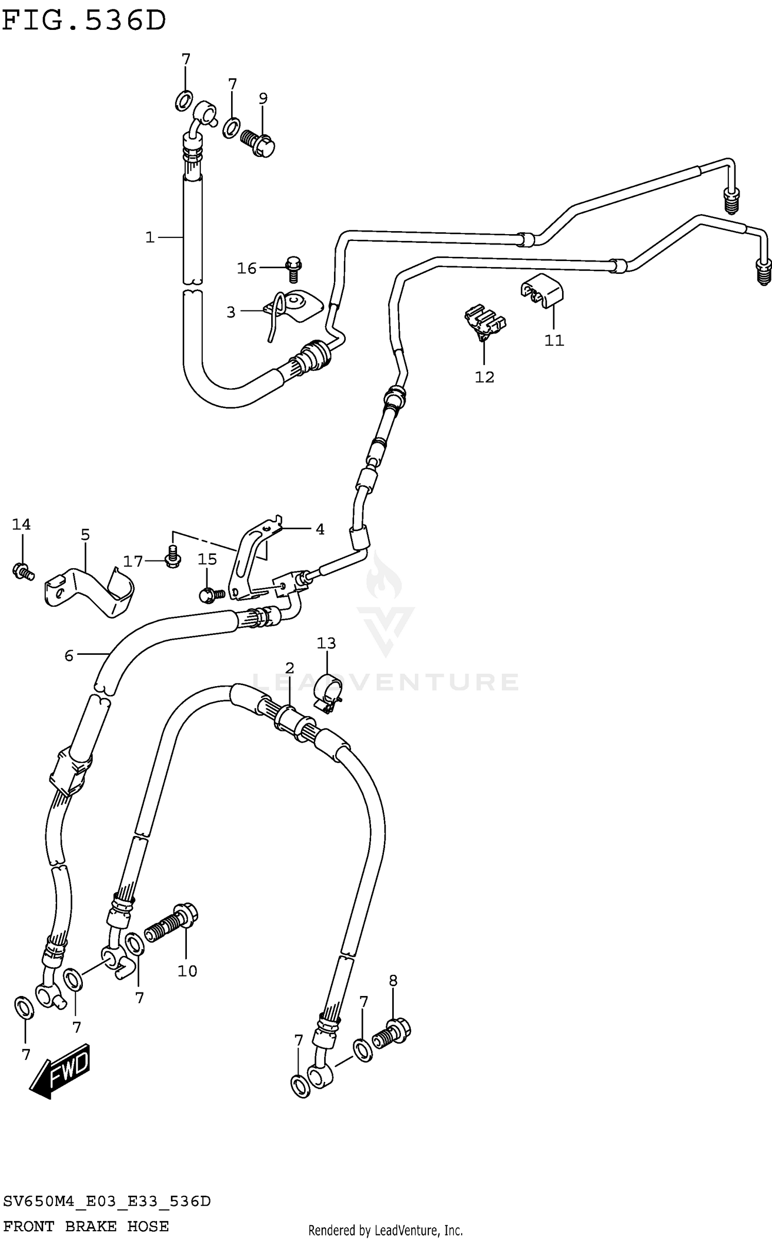 FRONT BRAKE HOSE (SV650AM4 E33)