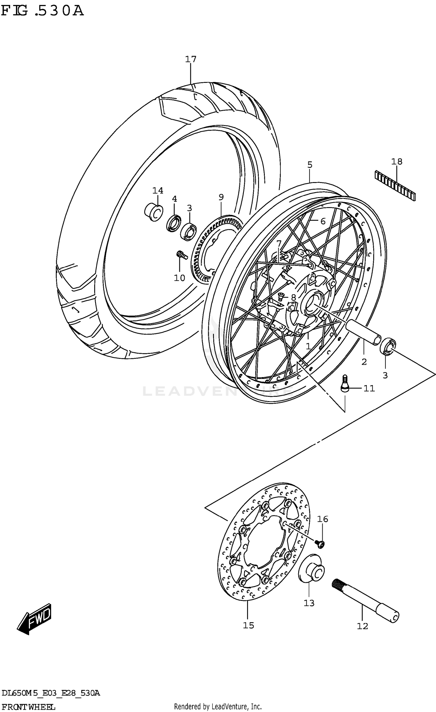 FRONT WHEEL (DL650XA)