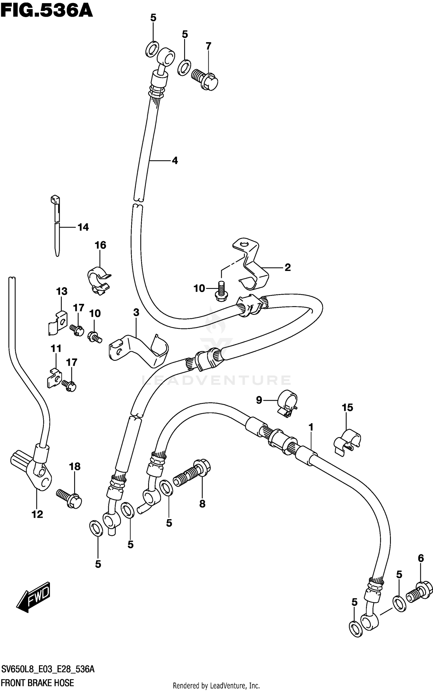 FRONT BRAKE HOSE (SV650L8 E03)