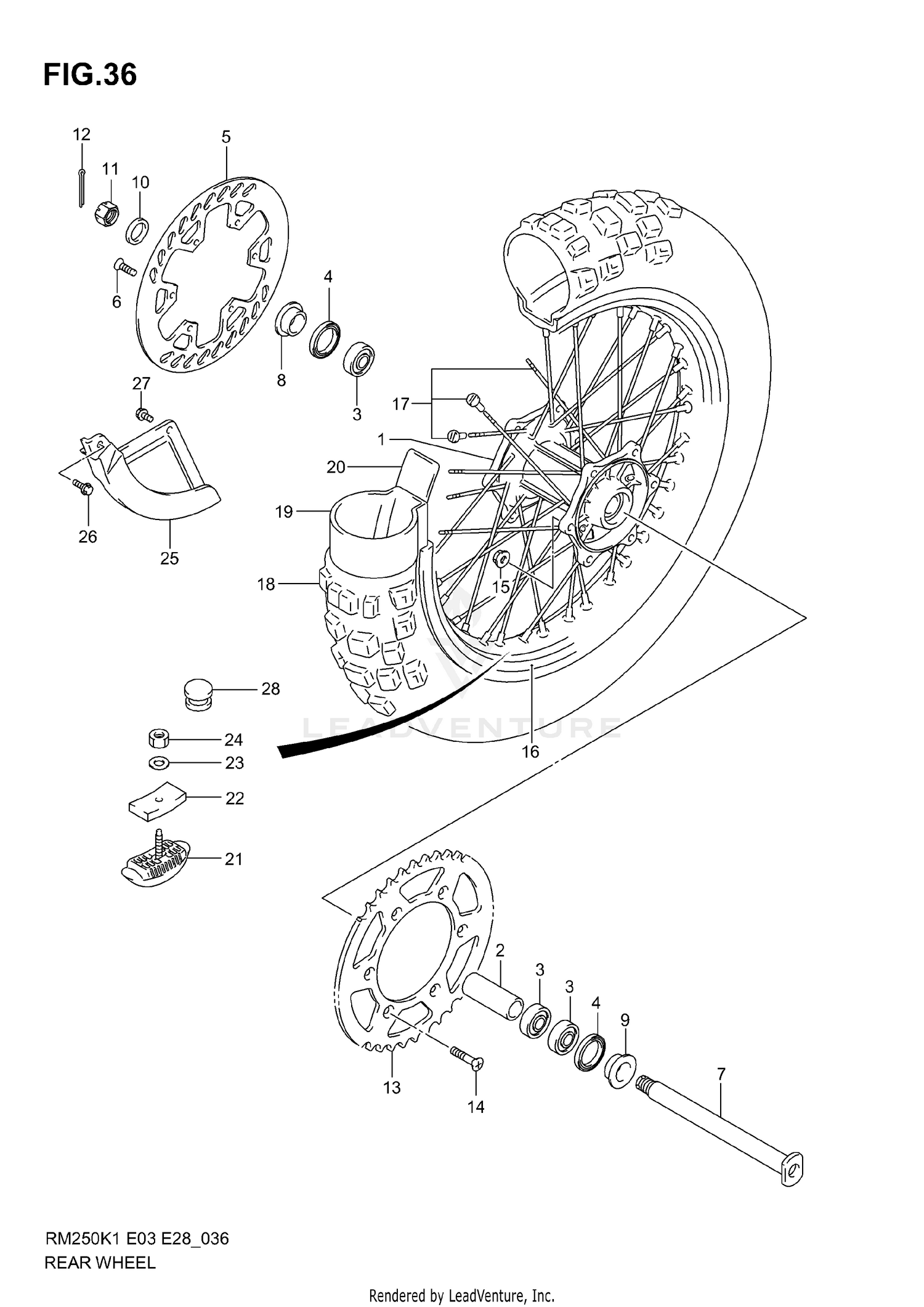 REAR WHEEL (MODEL K1/K2)