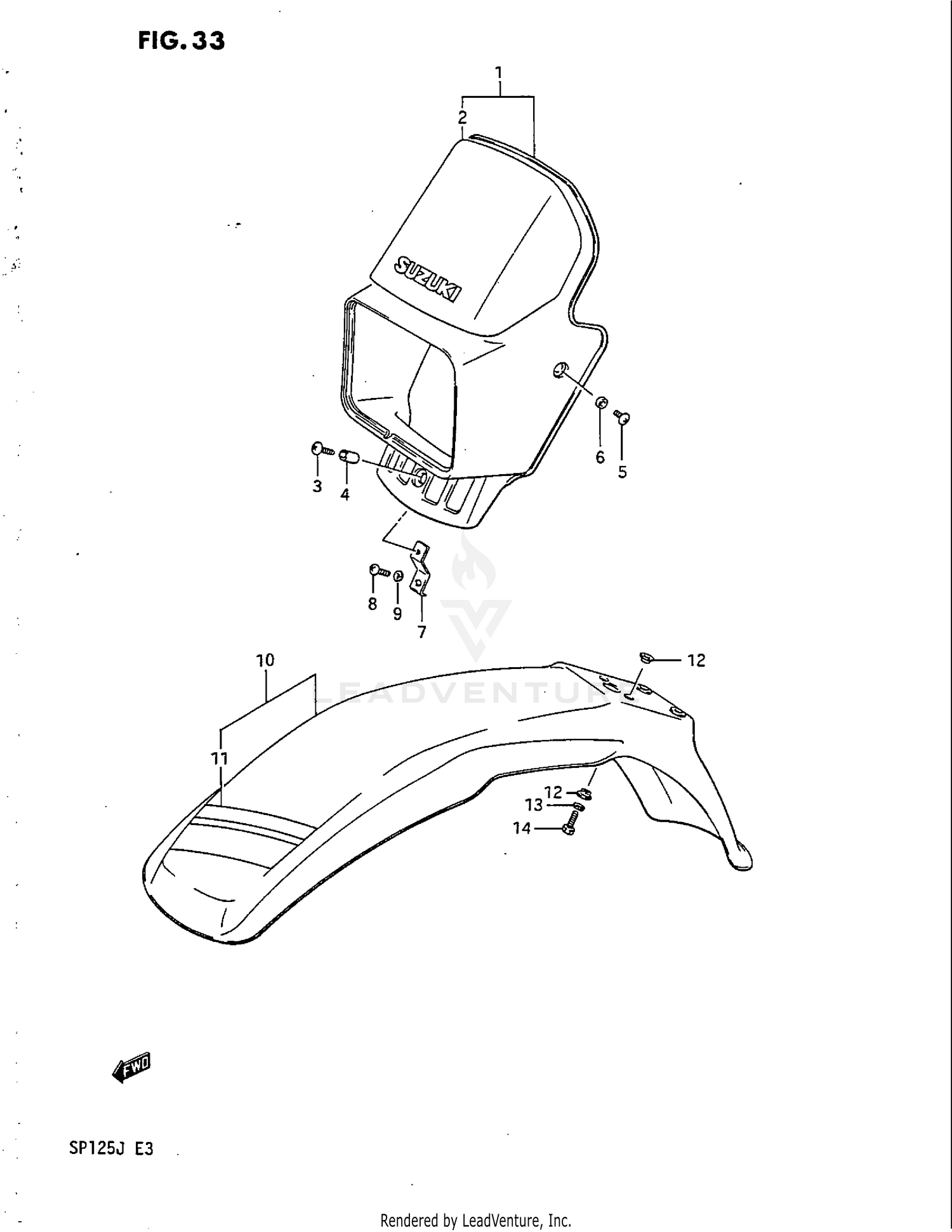 HEADLAMP COVER - FRONT FENDER (MODEL G)