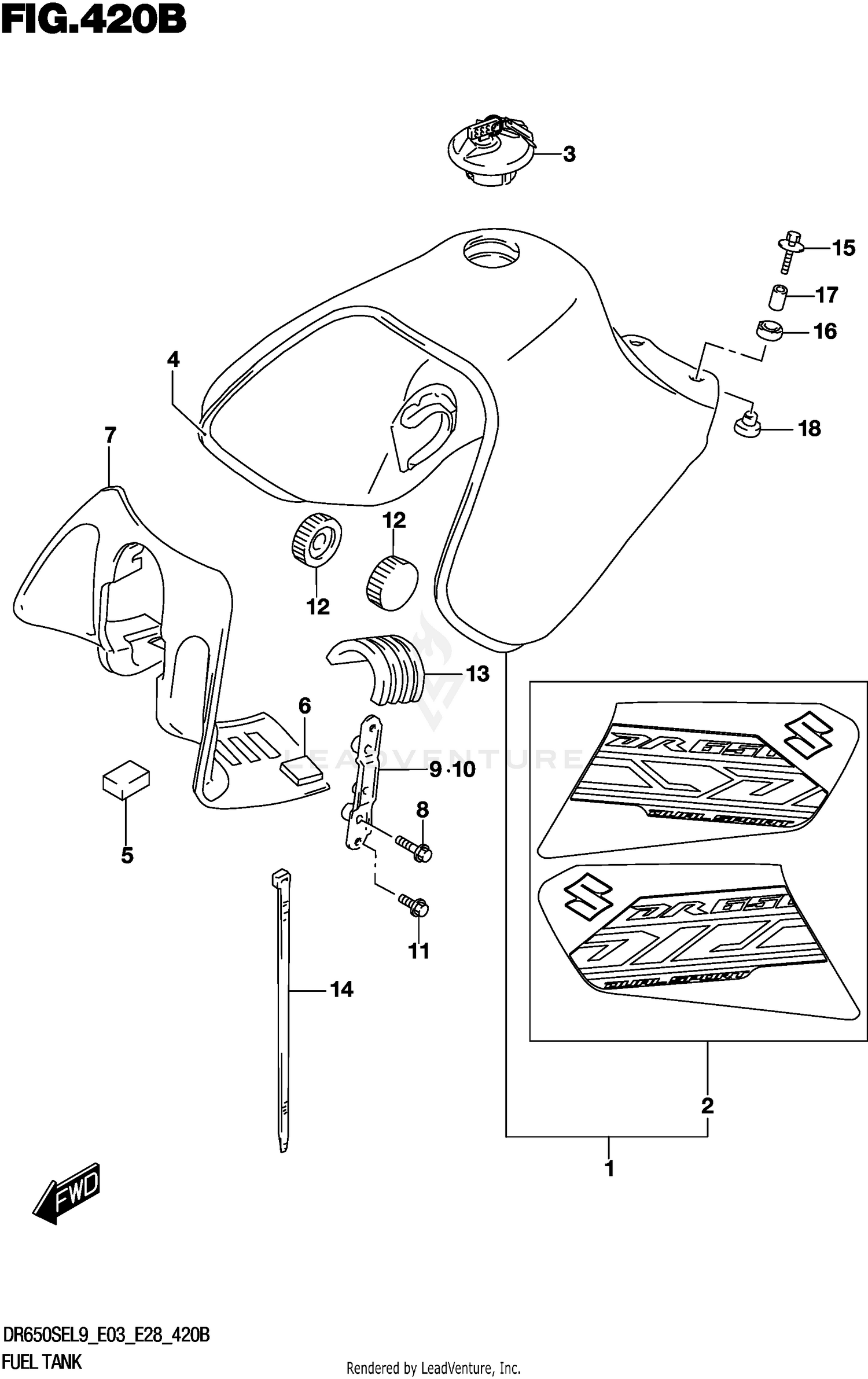 FUEL TANK (DR650SEL9 E28)