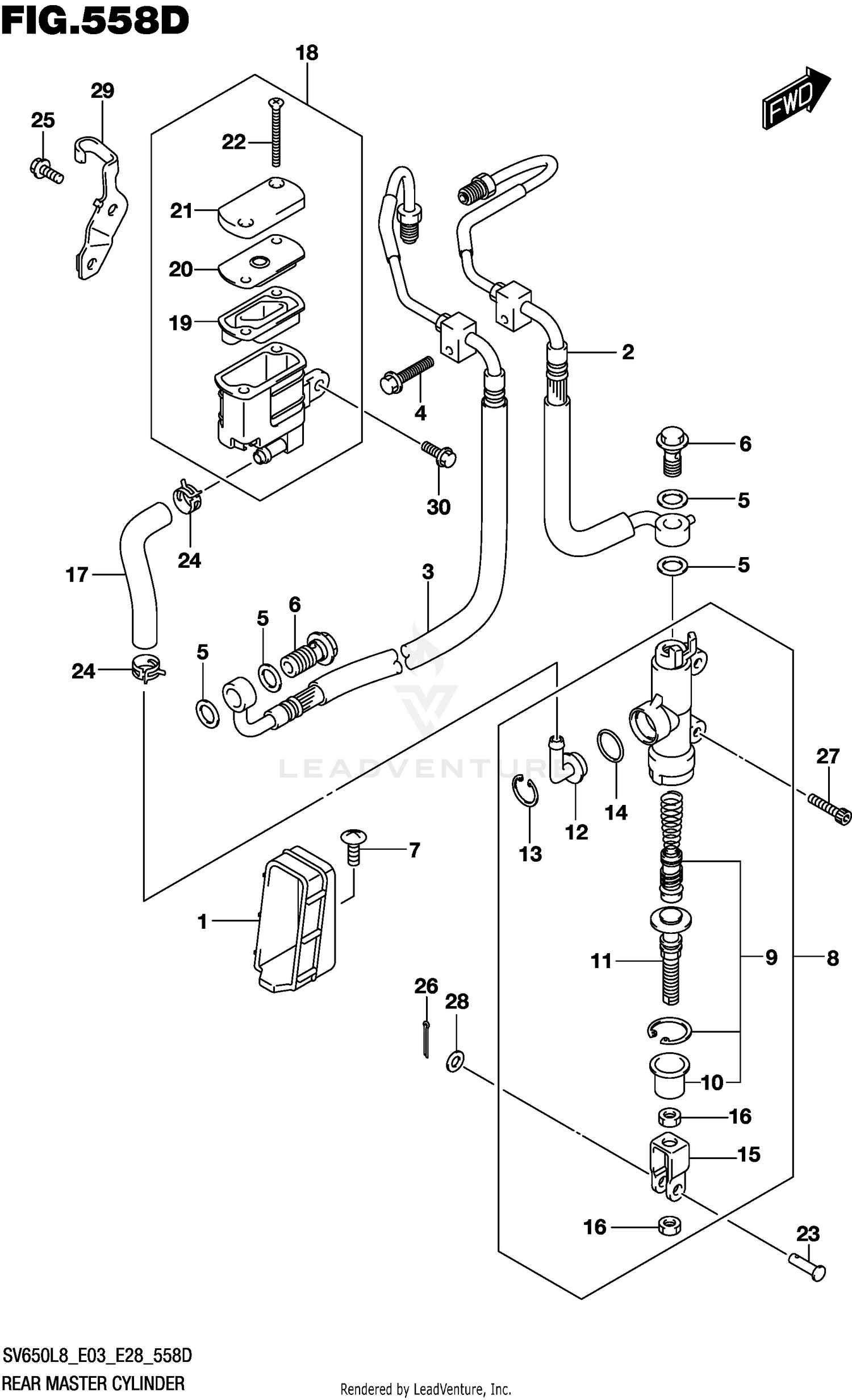 REAR MASTER CYLINDER (SV650AL8 E33)