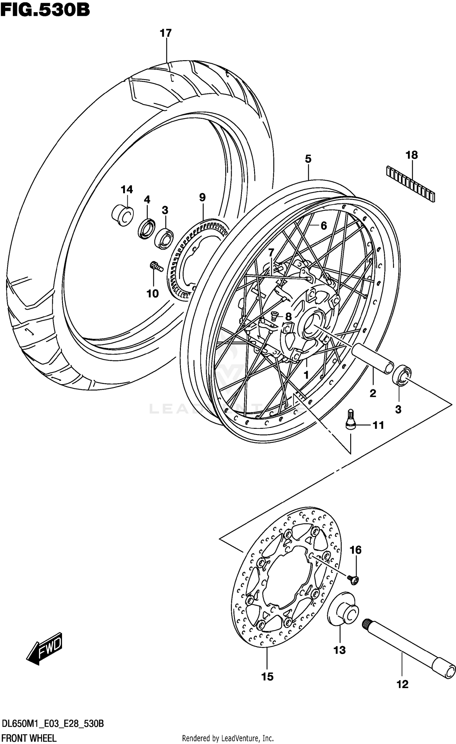 FRONT WHEEL (DL650XA)