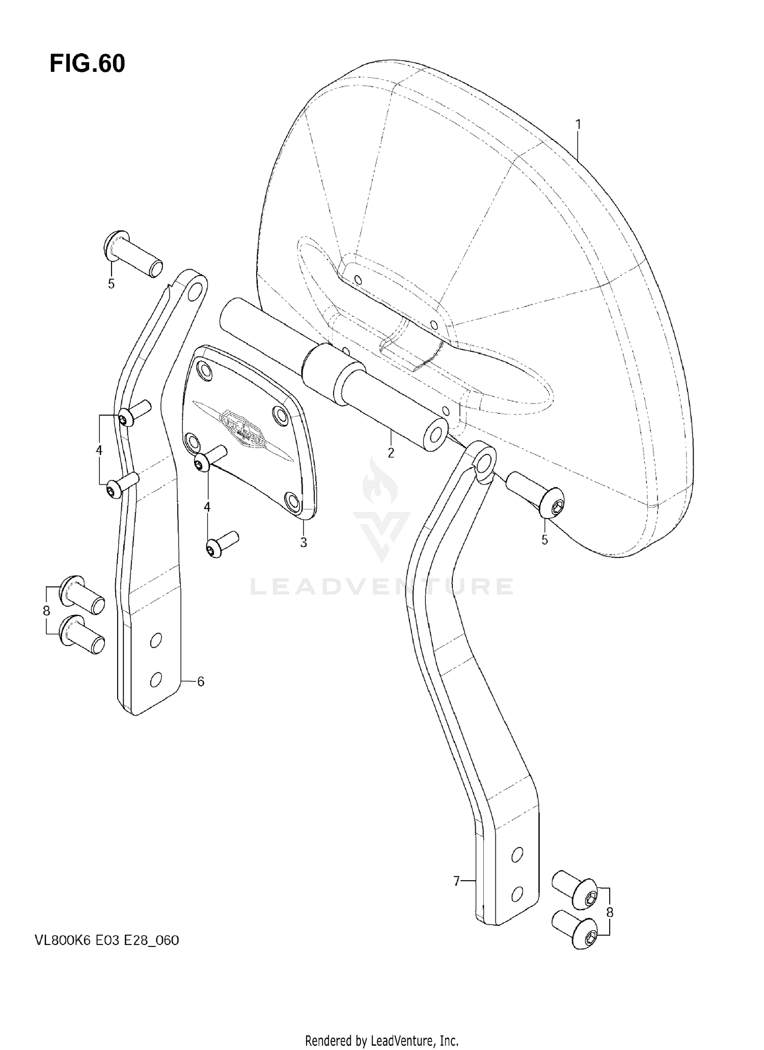 BACKREST, MOUNTS, SADDLEBAGS C50T