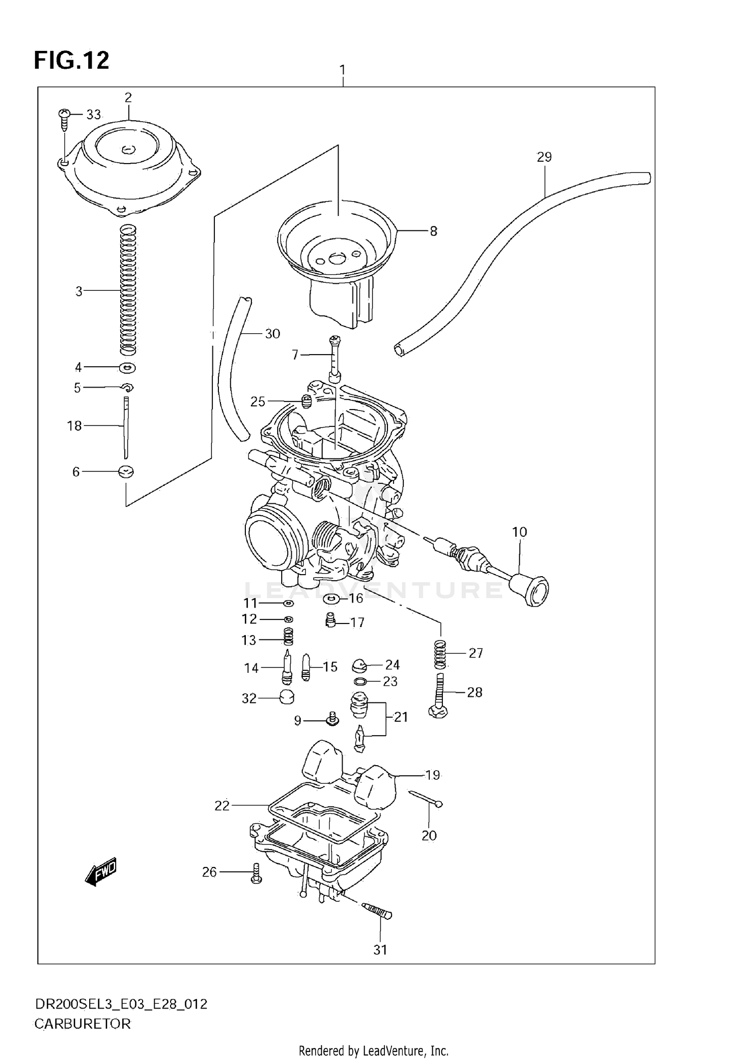 CARBURETOR (DR200SEL3 E33)