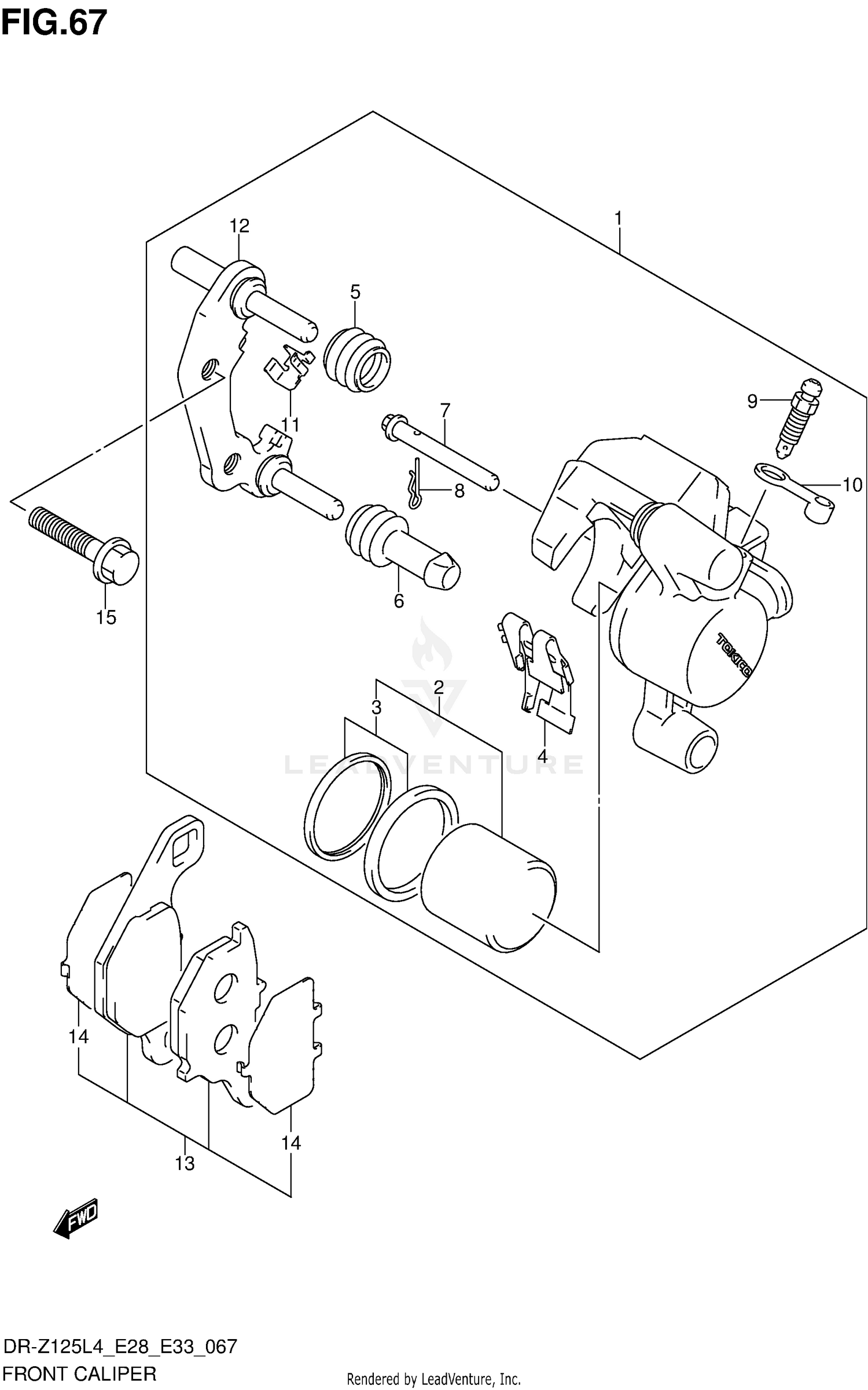 FRONT CALIPER (DR-Z125LL4 E33)