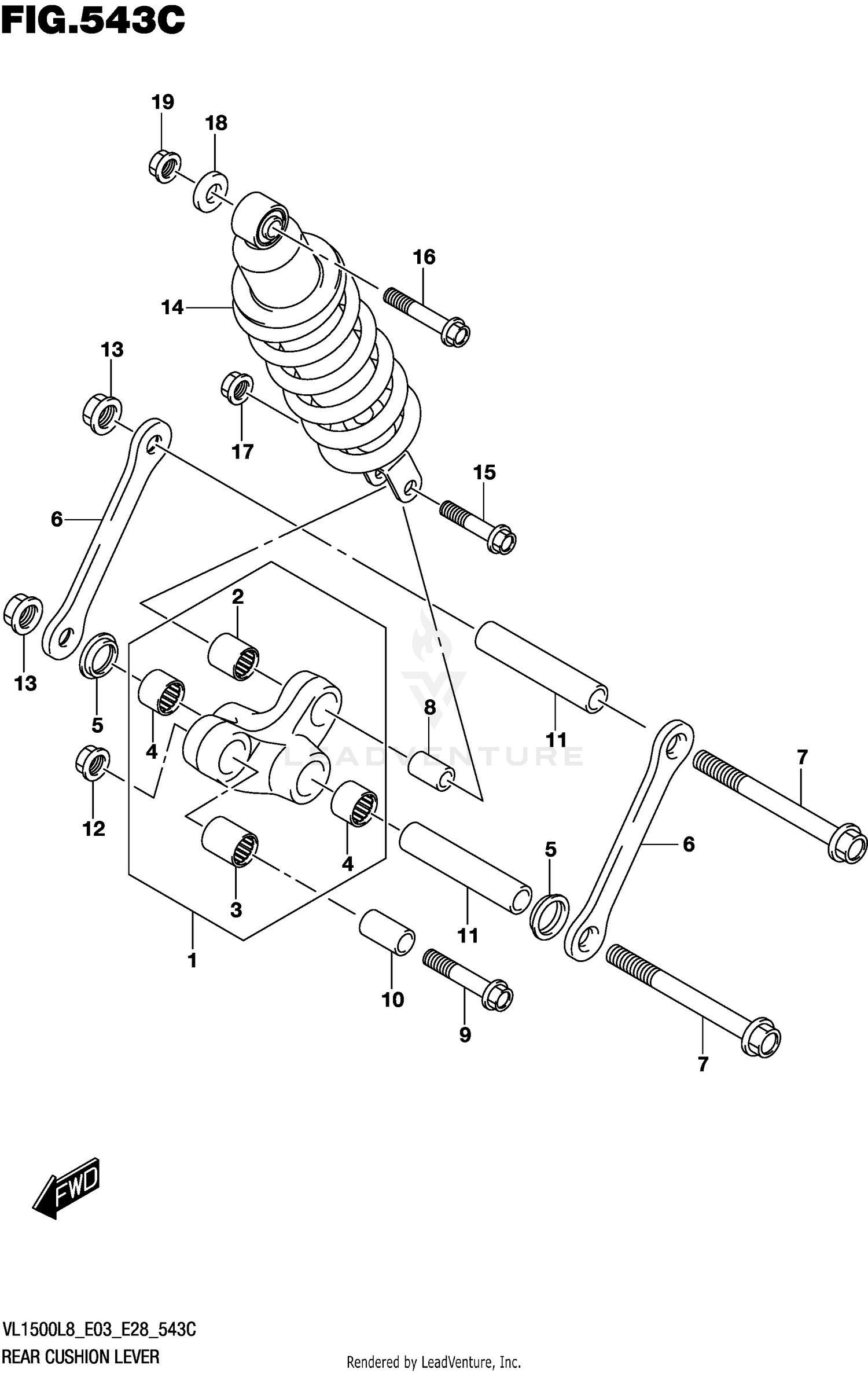 REAR CUSHION LEVER (VL1500BL8 E33)