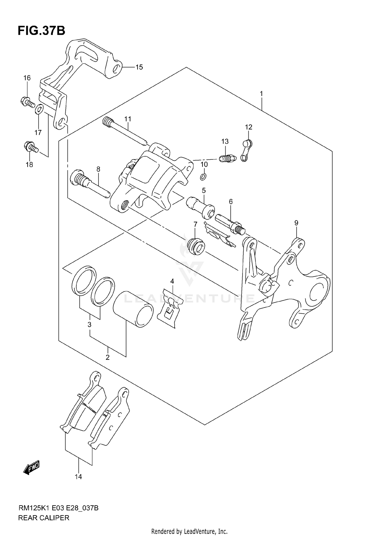 REAR CALIPER (MODEL K5/K6)