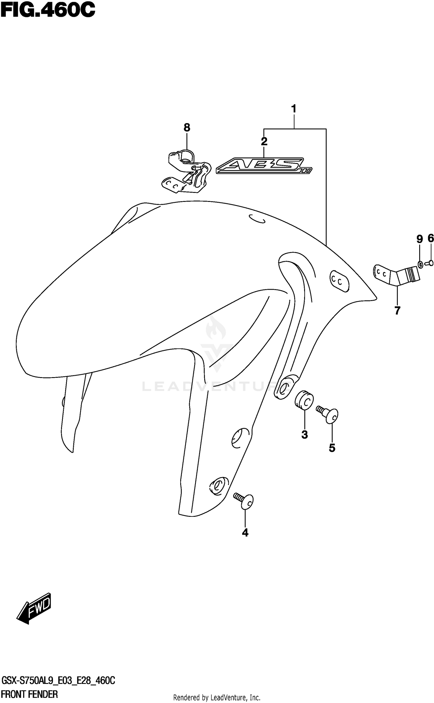 FRONT FENDER (GSX-S750AL9 E28)
