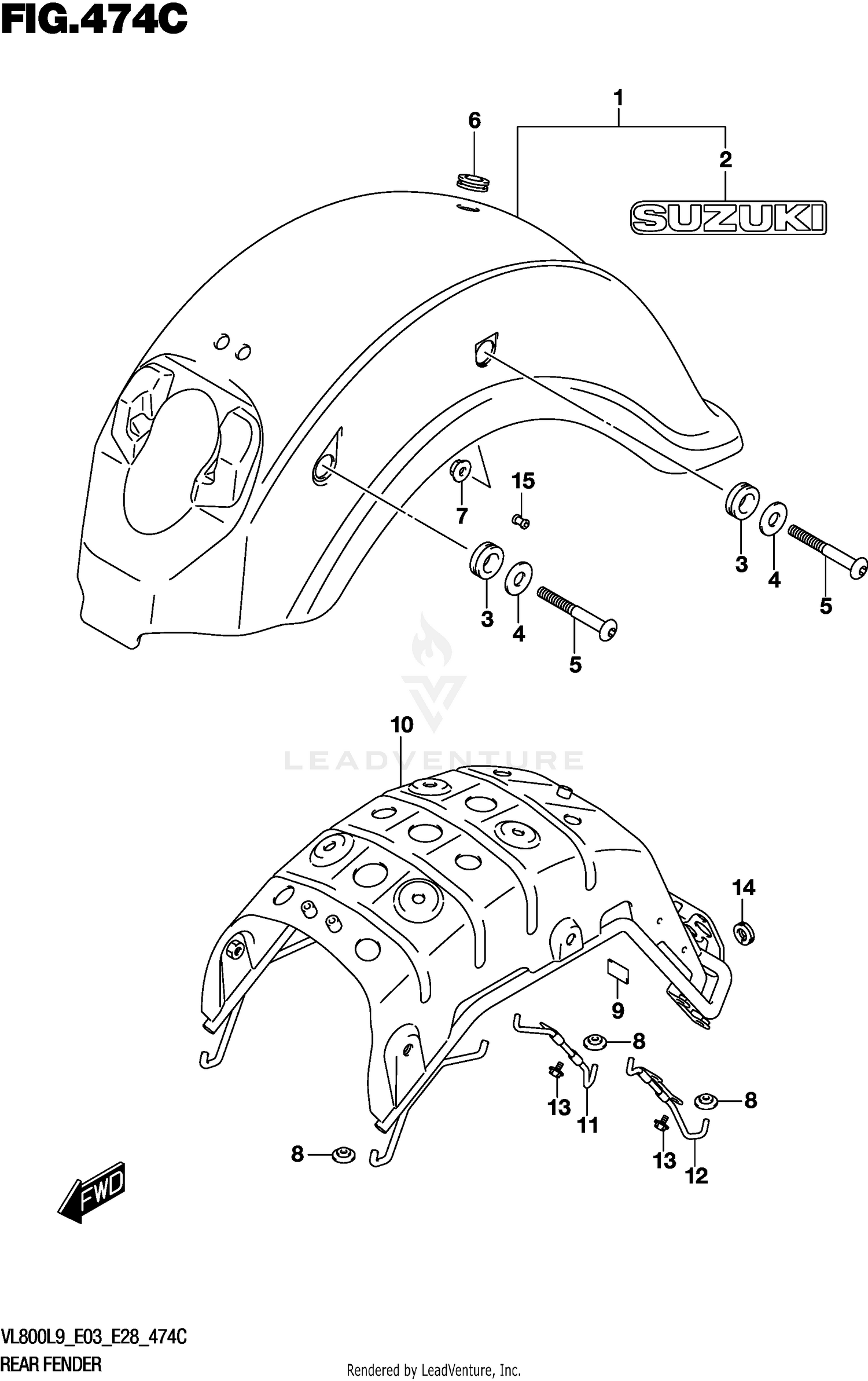 REAR FENDER (VL800L9 E33)