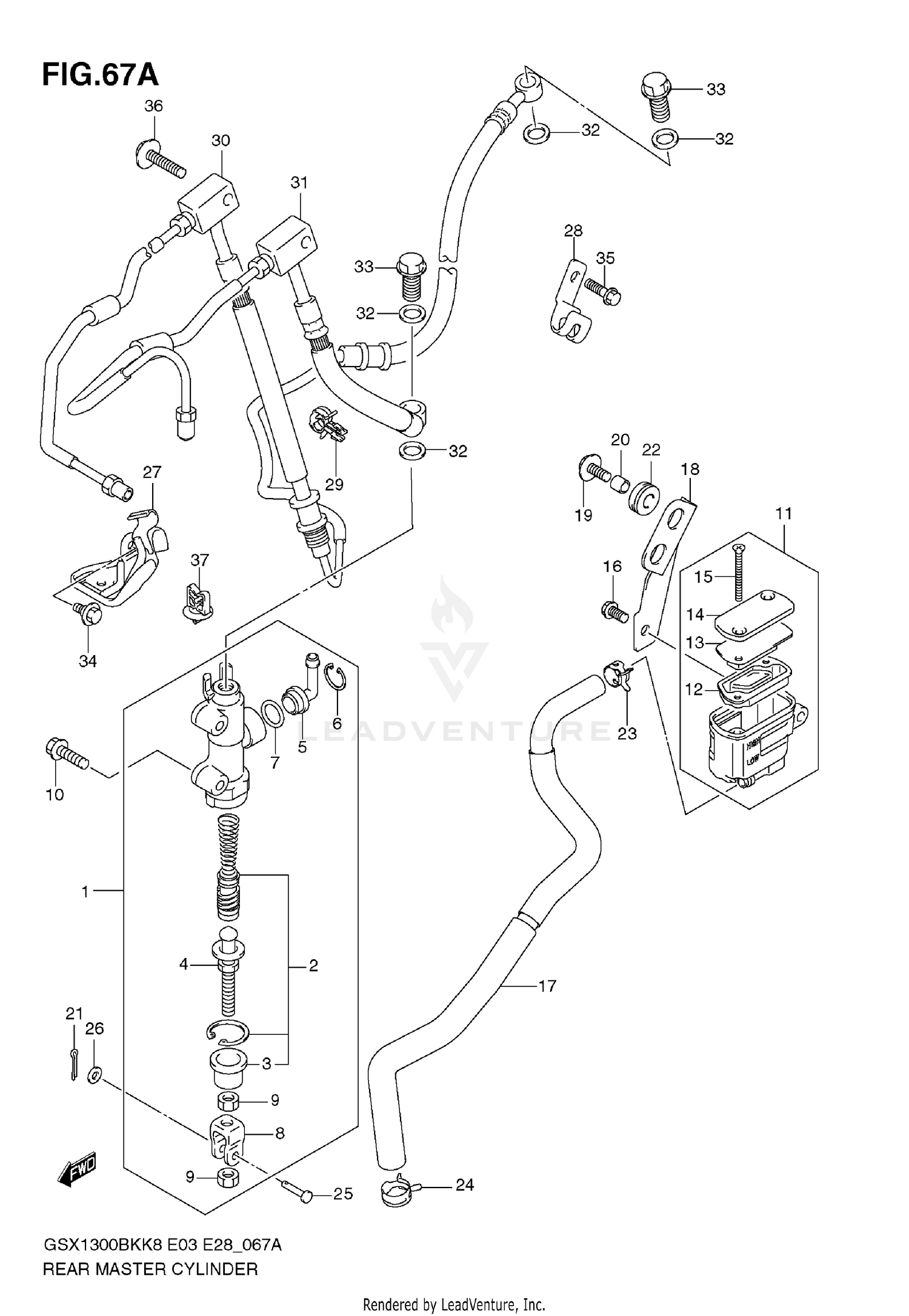 REAR MASTER CYLINDER (GSX1300BKAK8/AK9)