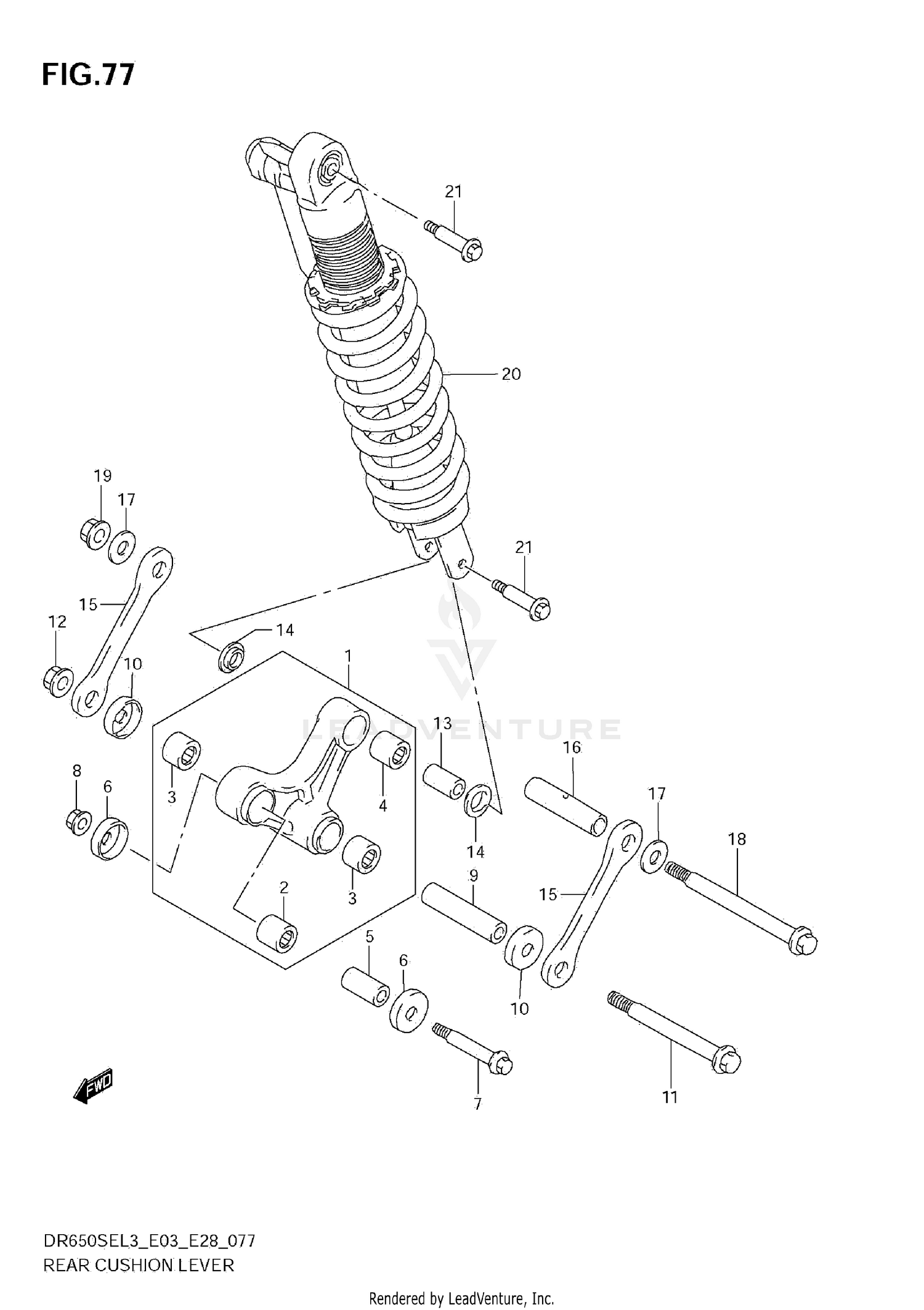 REAR CUSHION LEVER (DR650SEL3 E03)