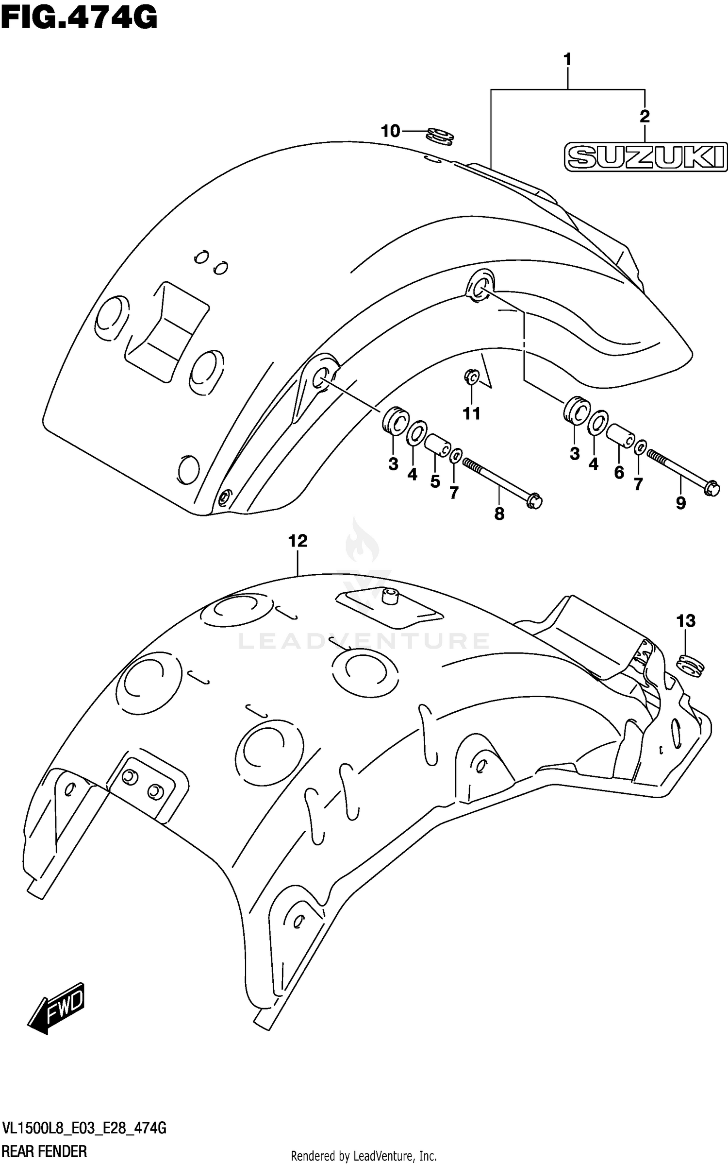 REAR FENDER (VL1500TL8 E33)