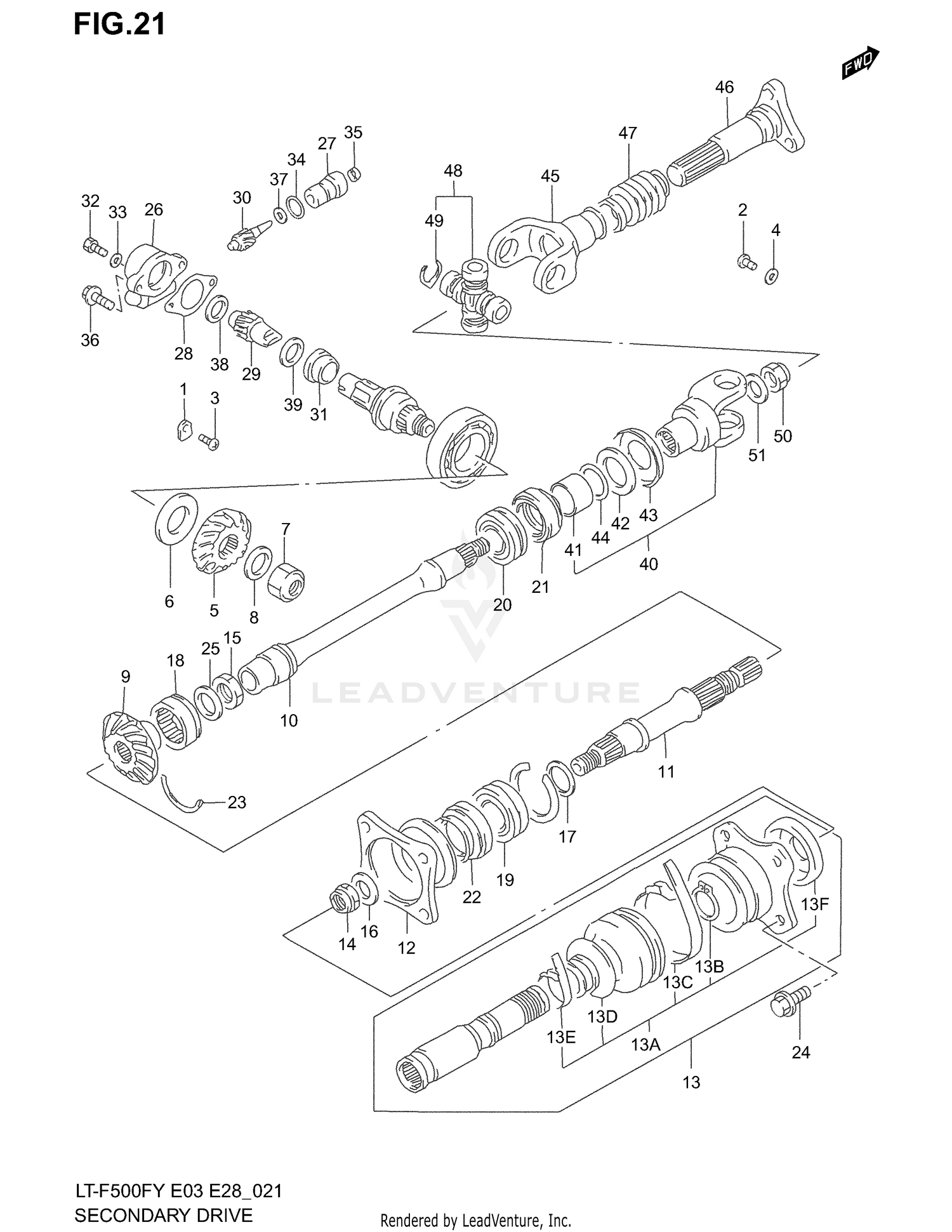 SECONDARY DRIVE (MODEL W/X/Y)