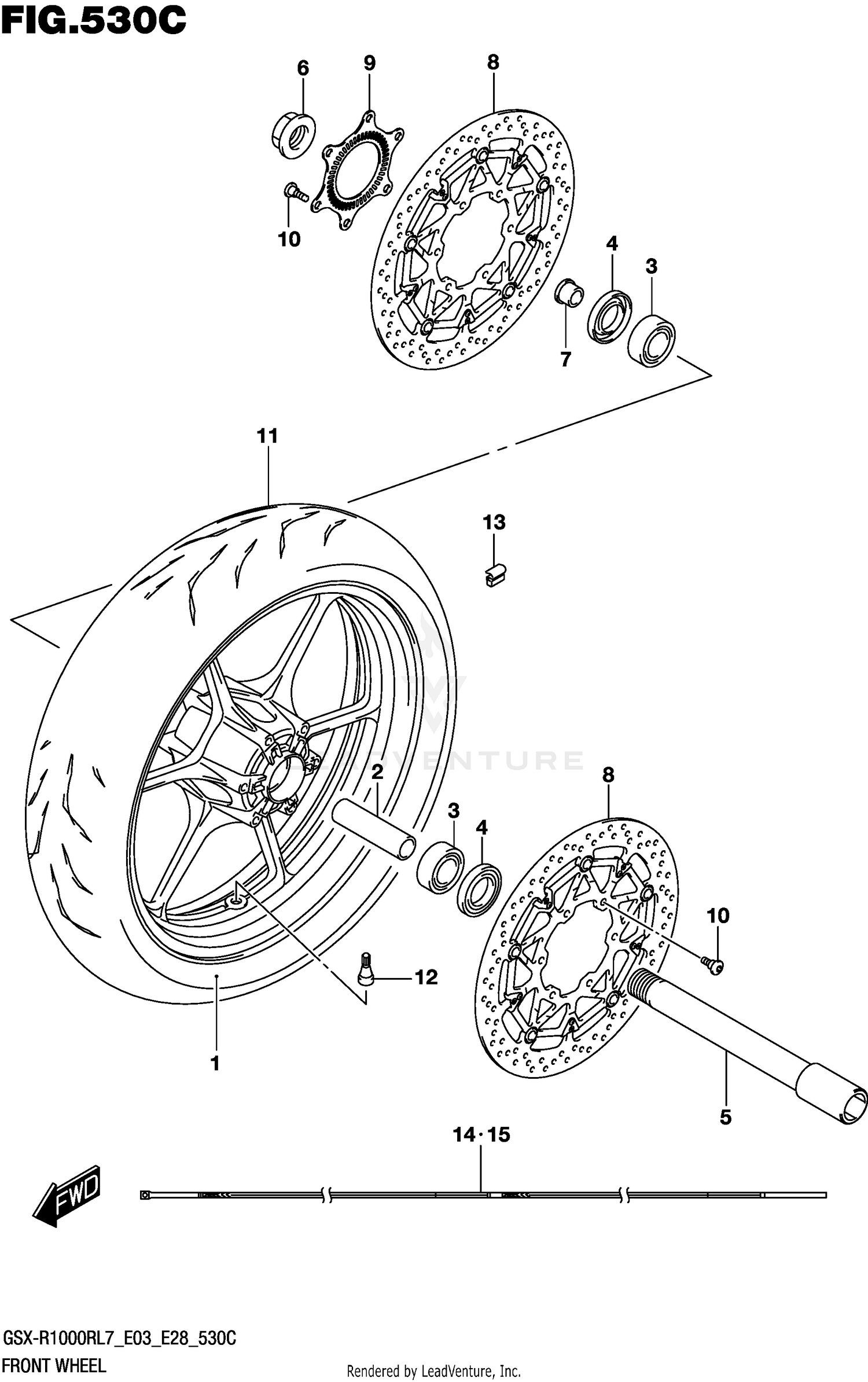 FRONT WHEEL (GSX-R1000RL7 E33)