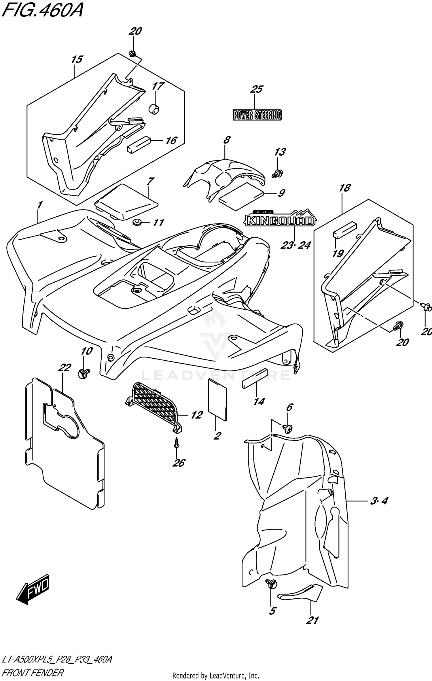 FRONT FENDER (LT-A500XPL5 P28)