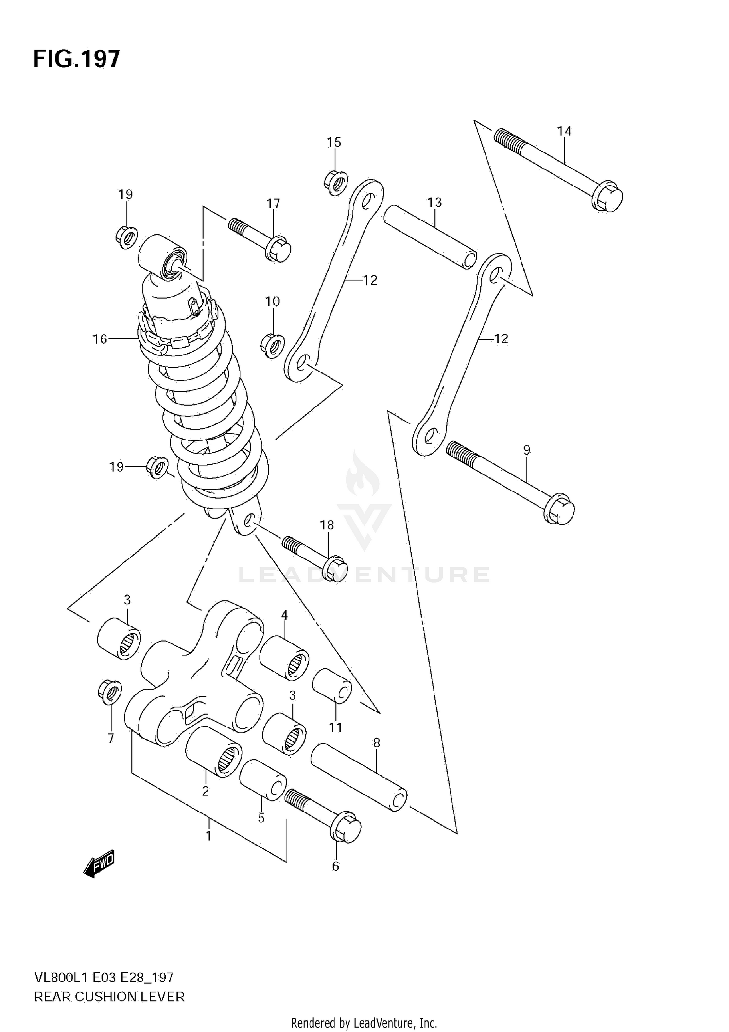 REAR CUSHION LEVER (VL800 E33)