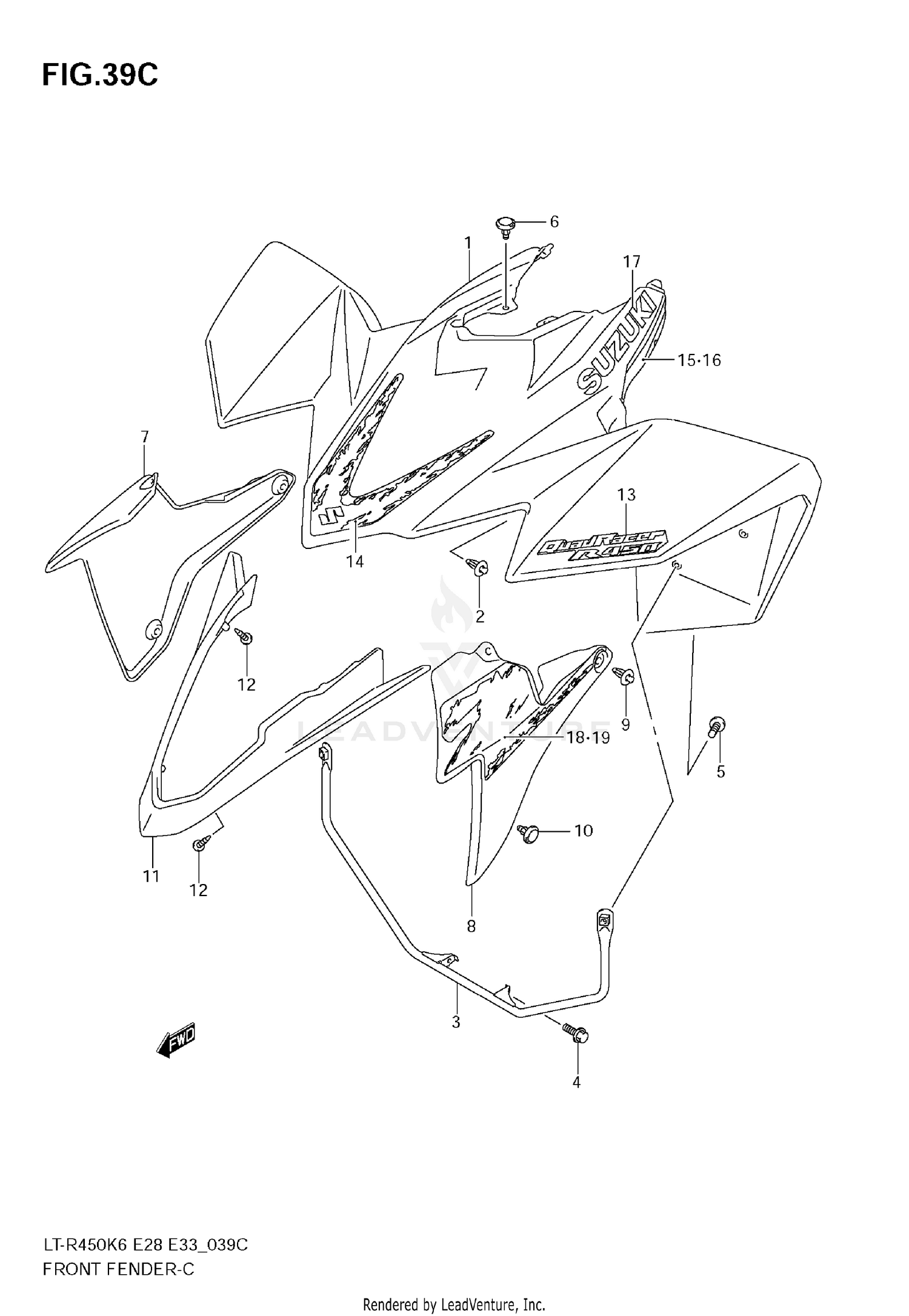 FRONT FENDER (LT-R450ZK8)