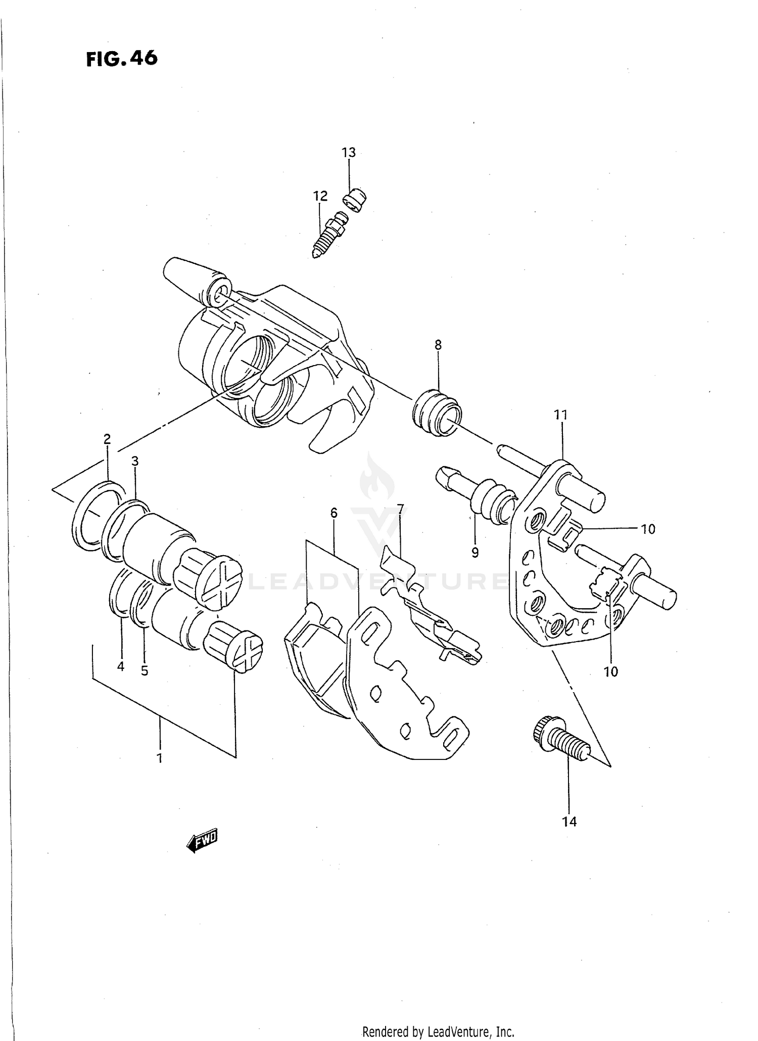 FRONT CALIPER (MODEL K/L/M/N/P/R/S)