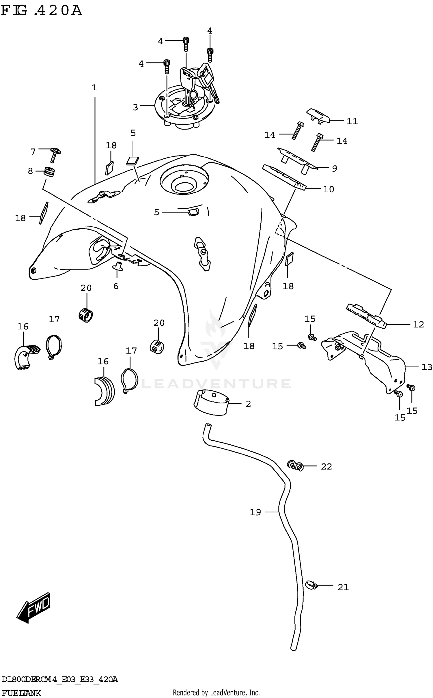FUEL TANK (SEE NOTE)