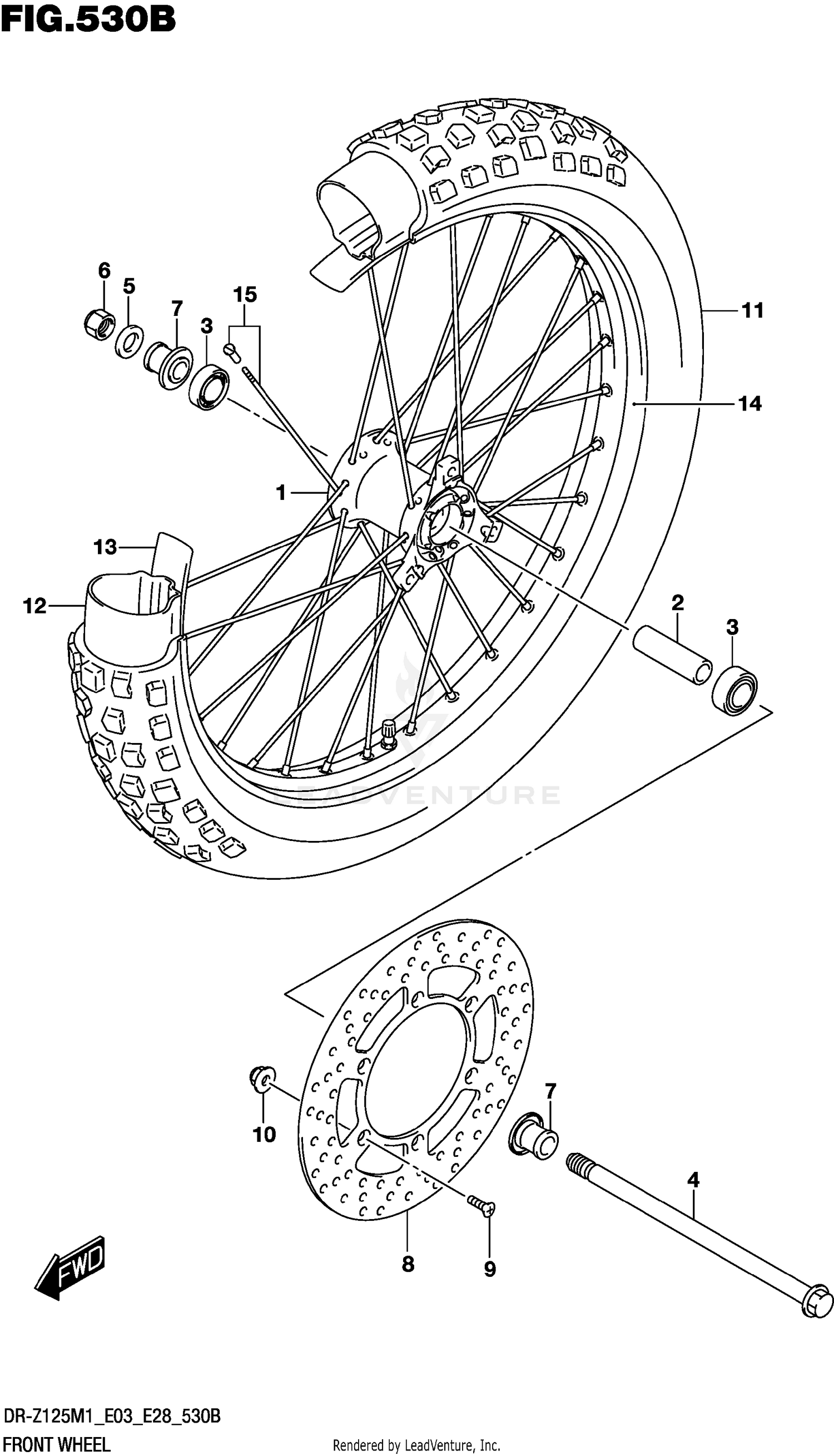 FRONT WHEEL (DR-Z125L)