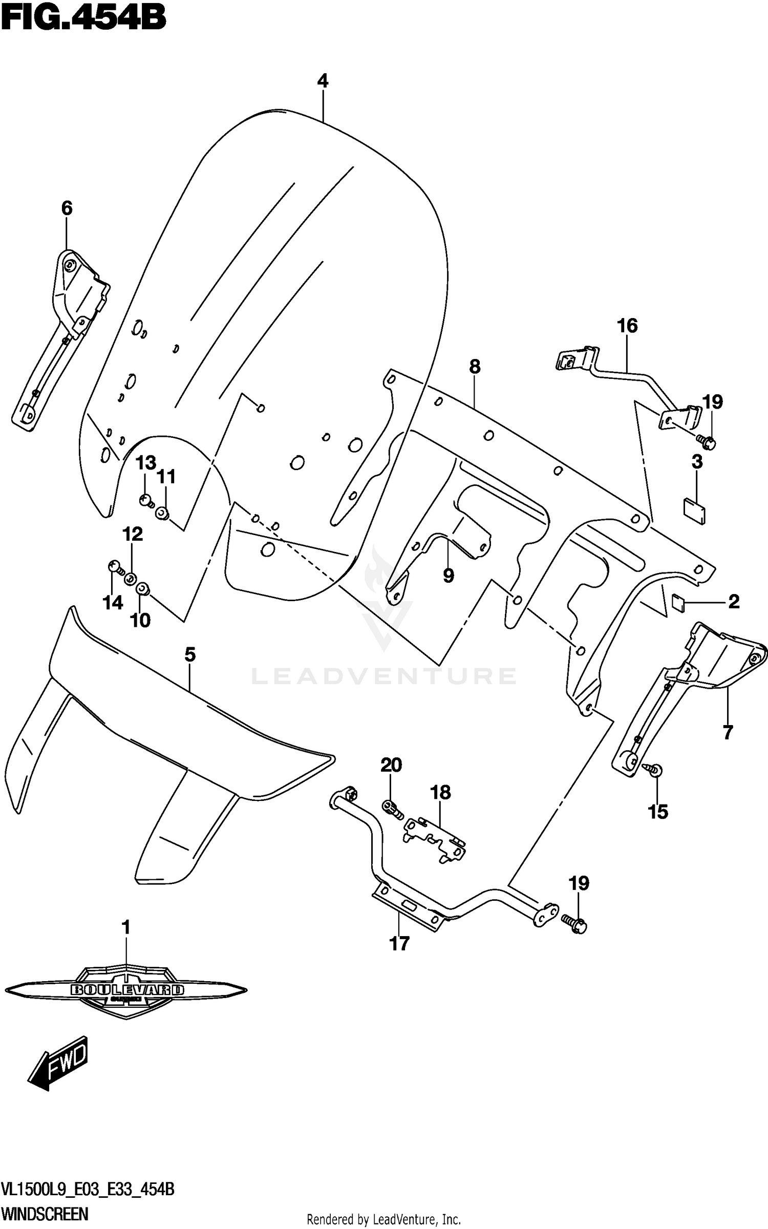 WINDSCREEN (VL1500TL9 E33)