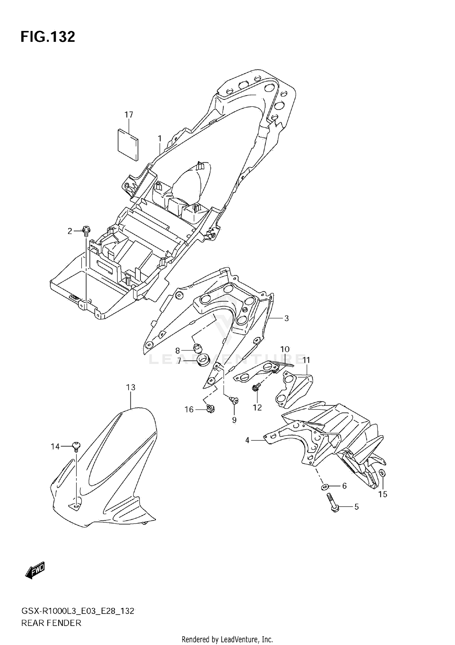 REAR FENDER (GSX-R1000L3 E33)