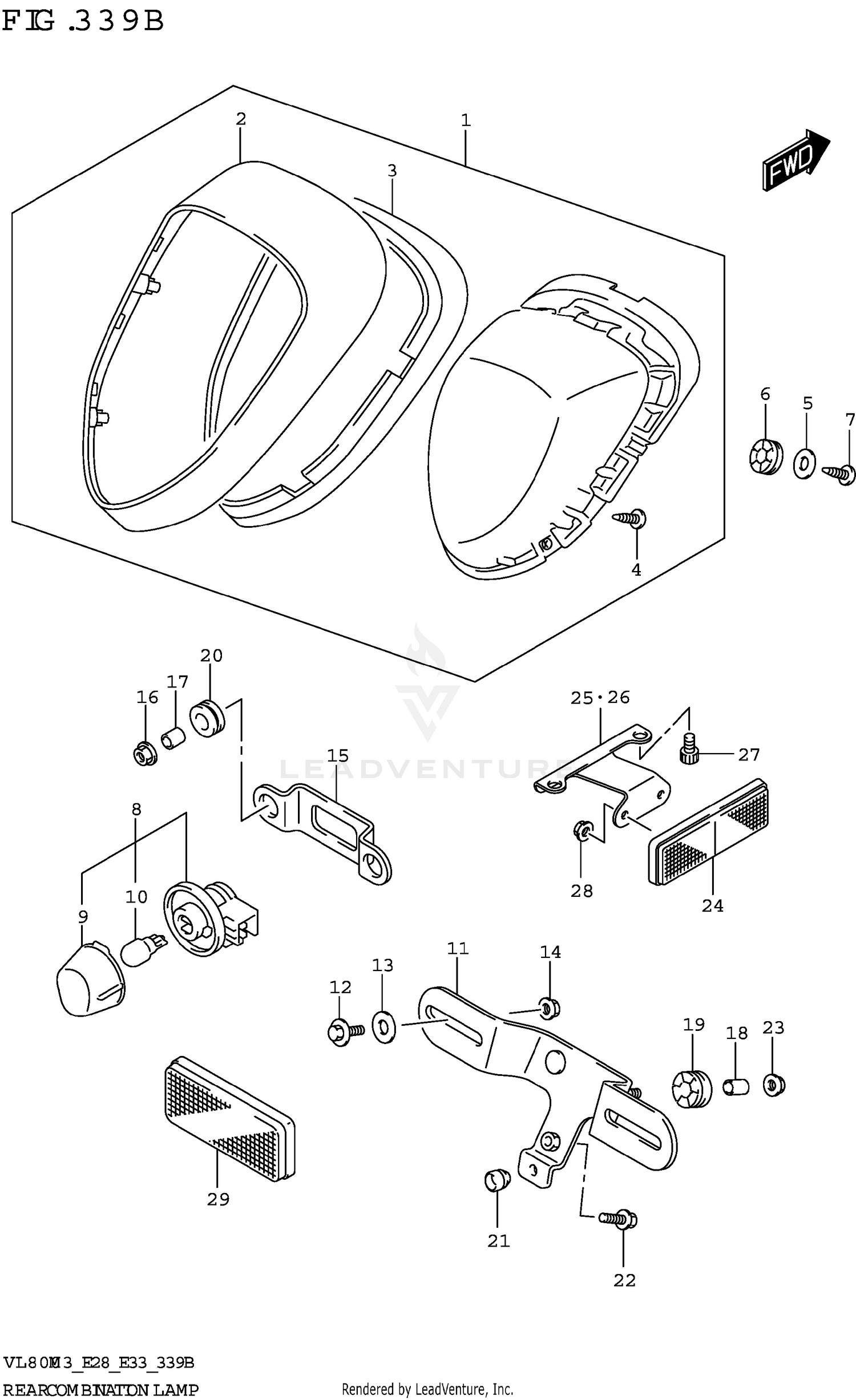 REAR COMBINATION LAMP (E28)