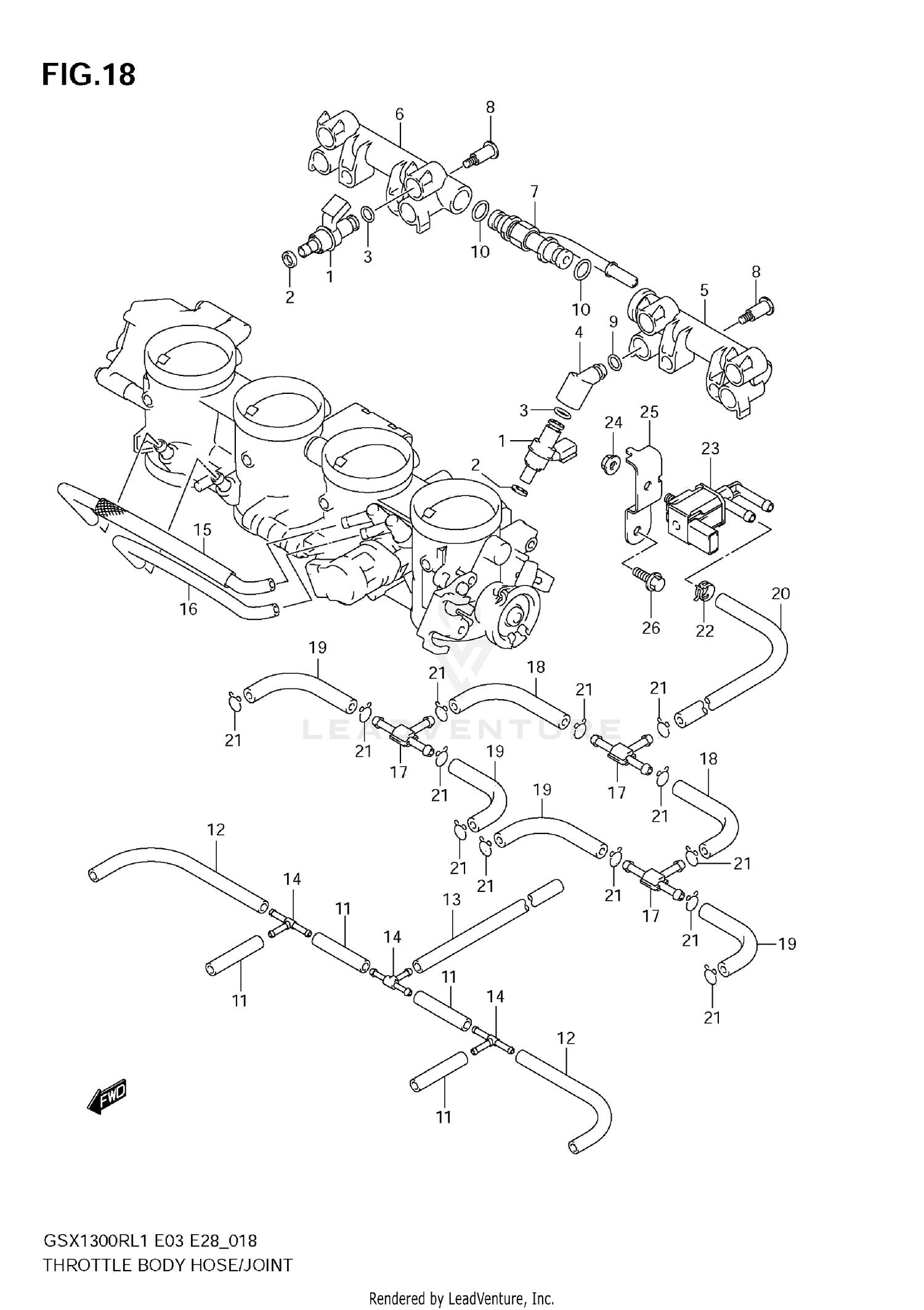 THROTTLE BODY HOSE/JOINT (E33)