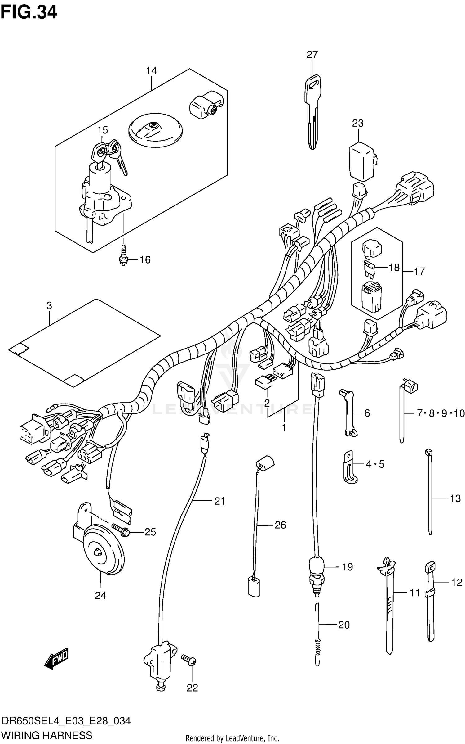 WIRING HARNESS (DR650SEL4 E33)