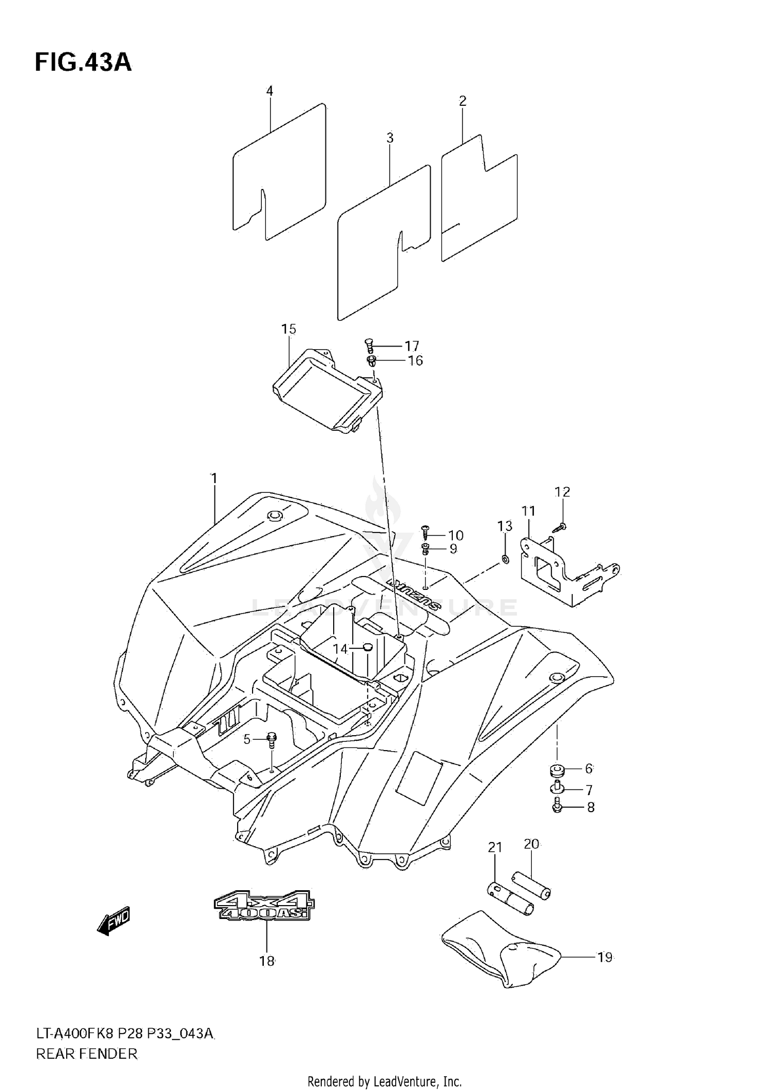 REAR FENDER (LT-A400FL0)