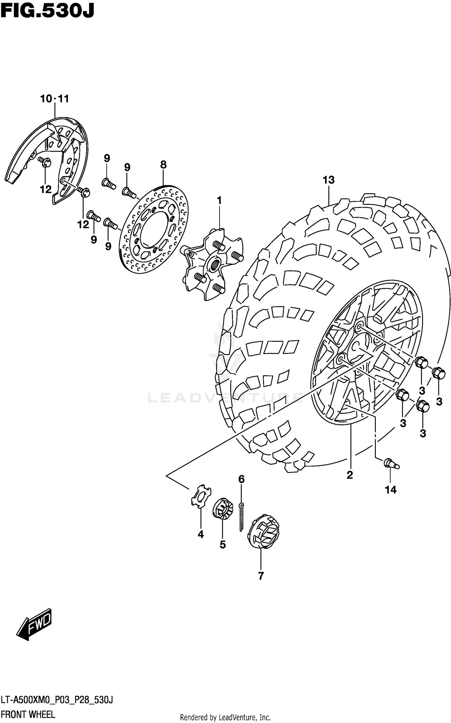 FRONT WHEEL (LT-A500XPZM0 P33)