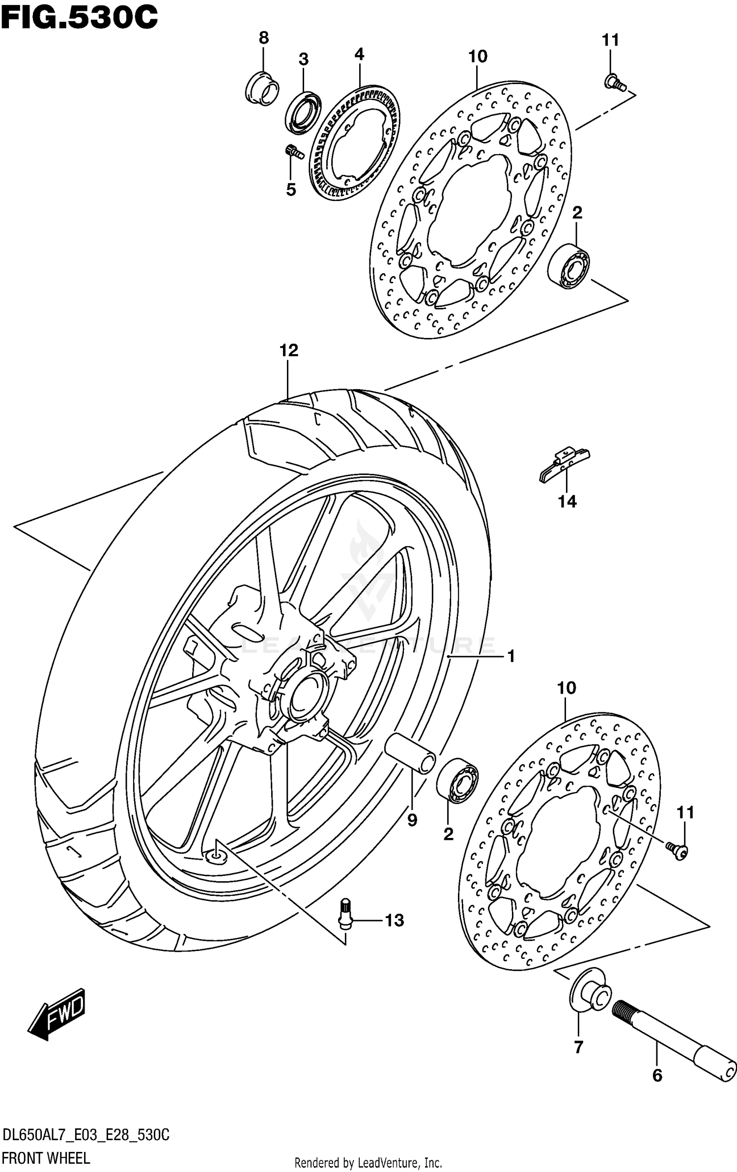 FRONT WHEEL (DL650AL7 E33)