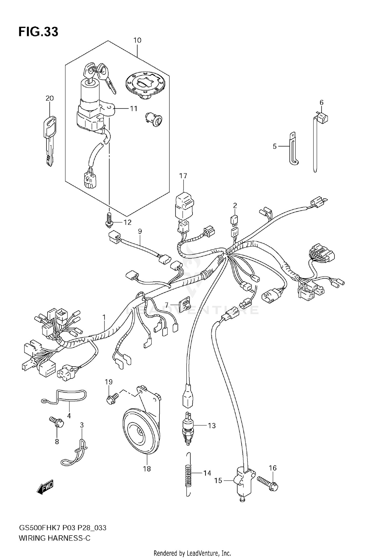 WIRING HARNESS (GS500H E28, E95)