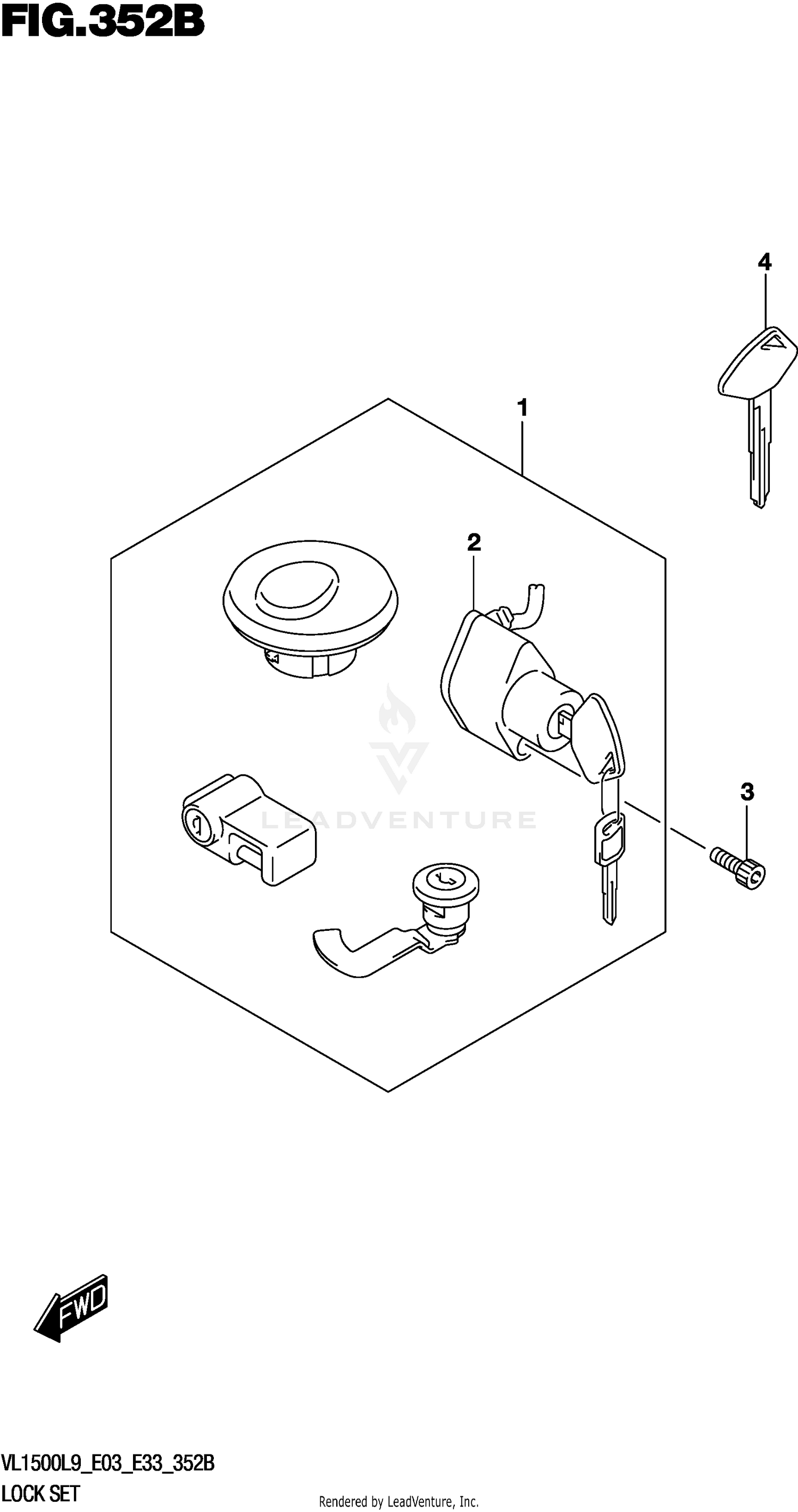 LOCK SET (VL1500BL9 E33)