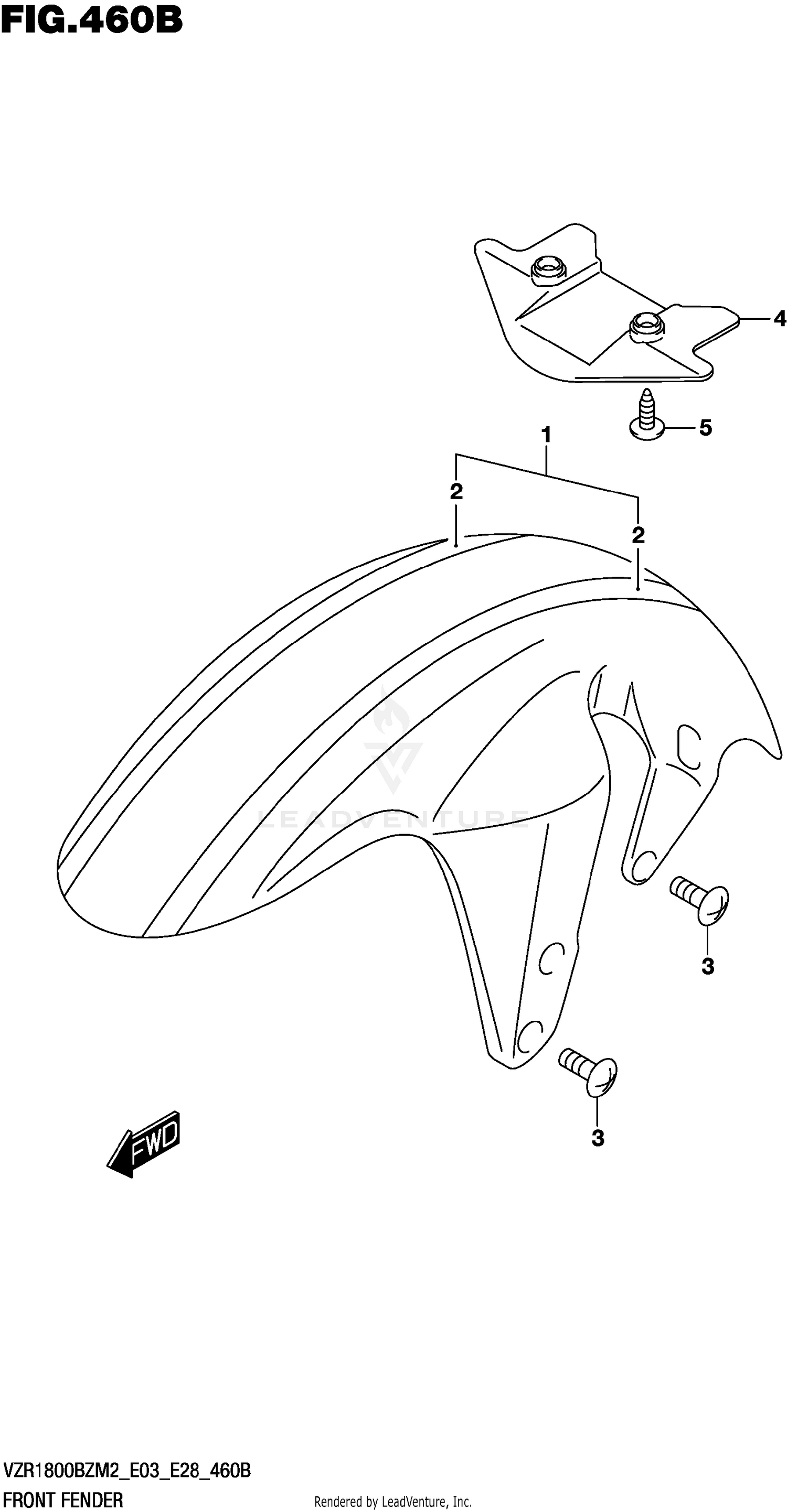 FRONT FENDER (SEE NOTE 1) 460B