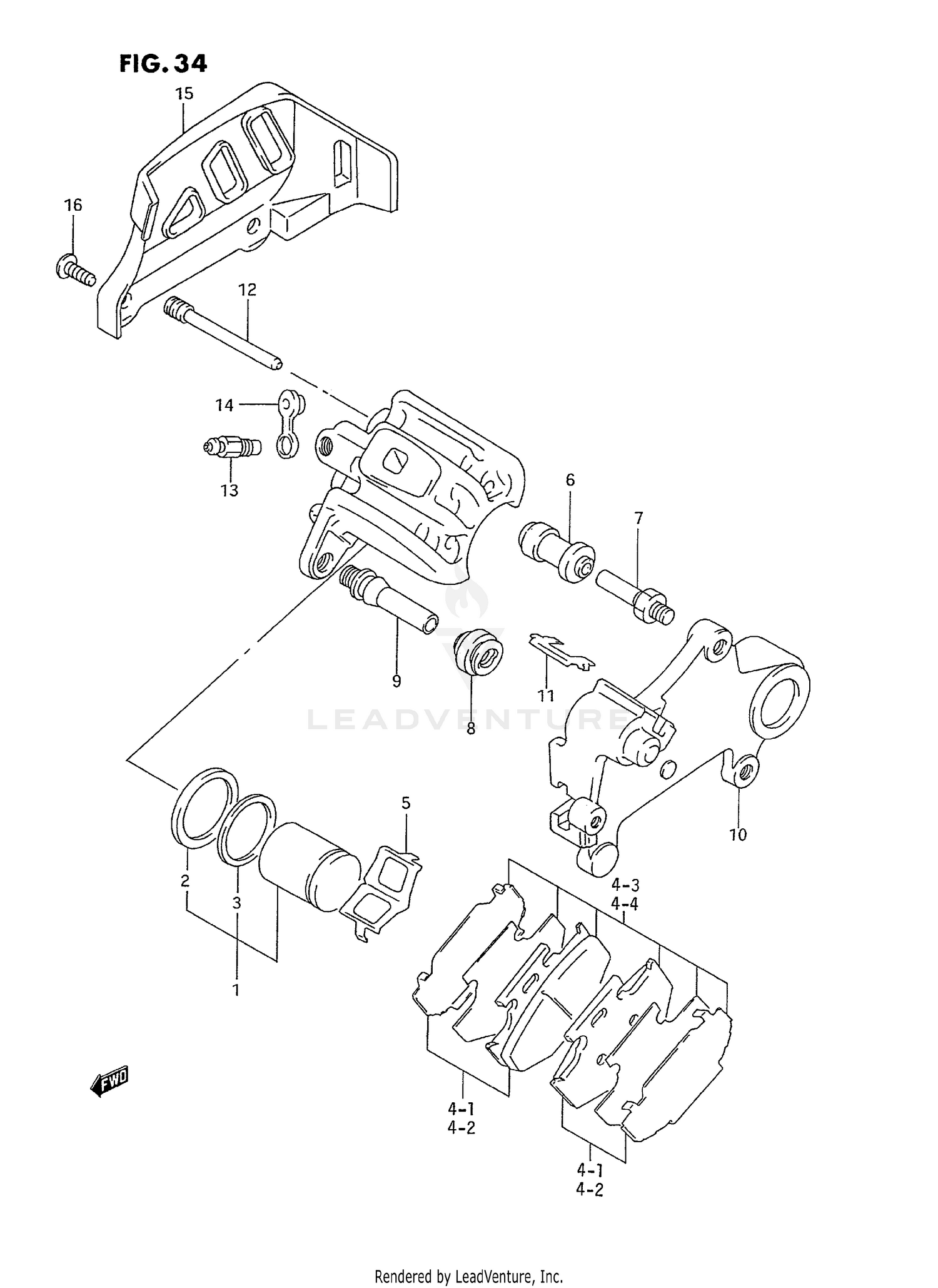 REAR CALIPER (MODEL P/R)