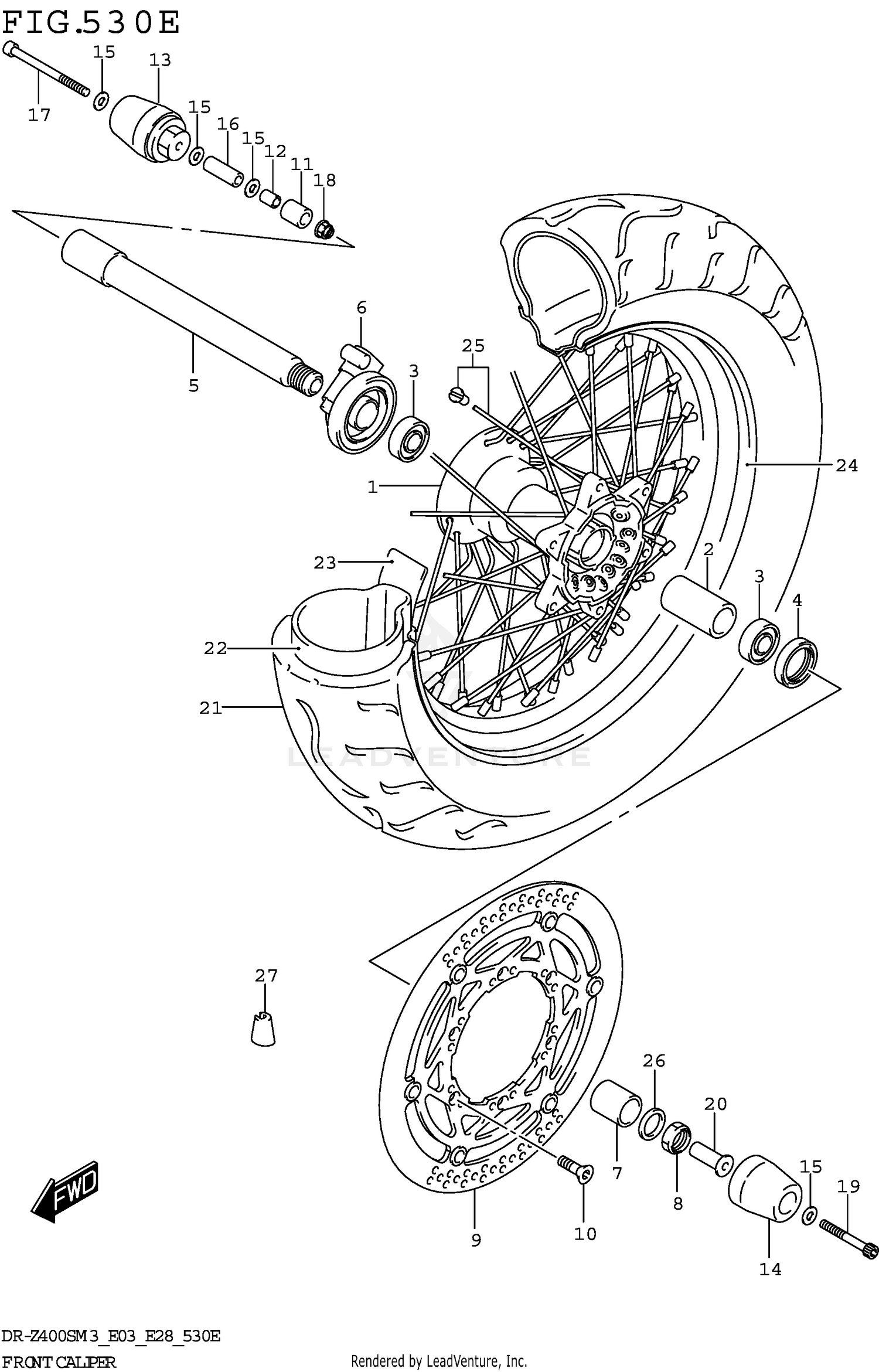 FRONT WHEEL (DR-Z400SMM3 E28)