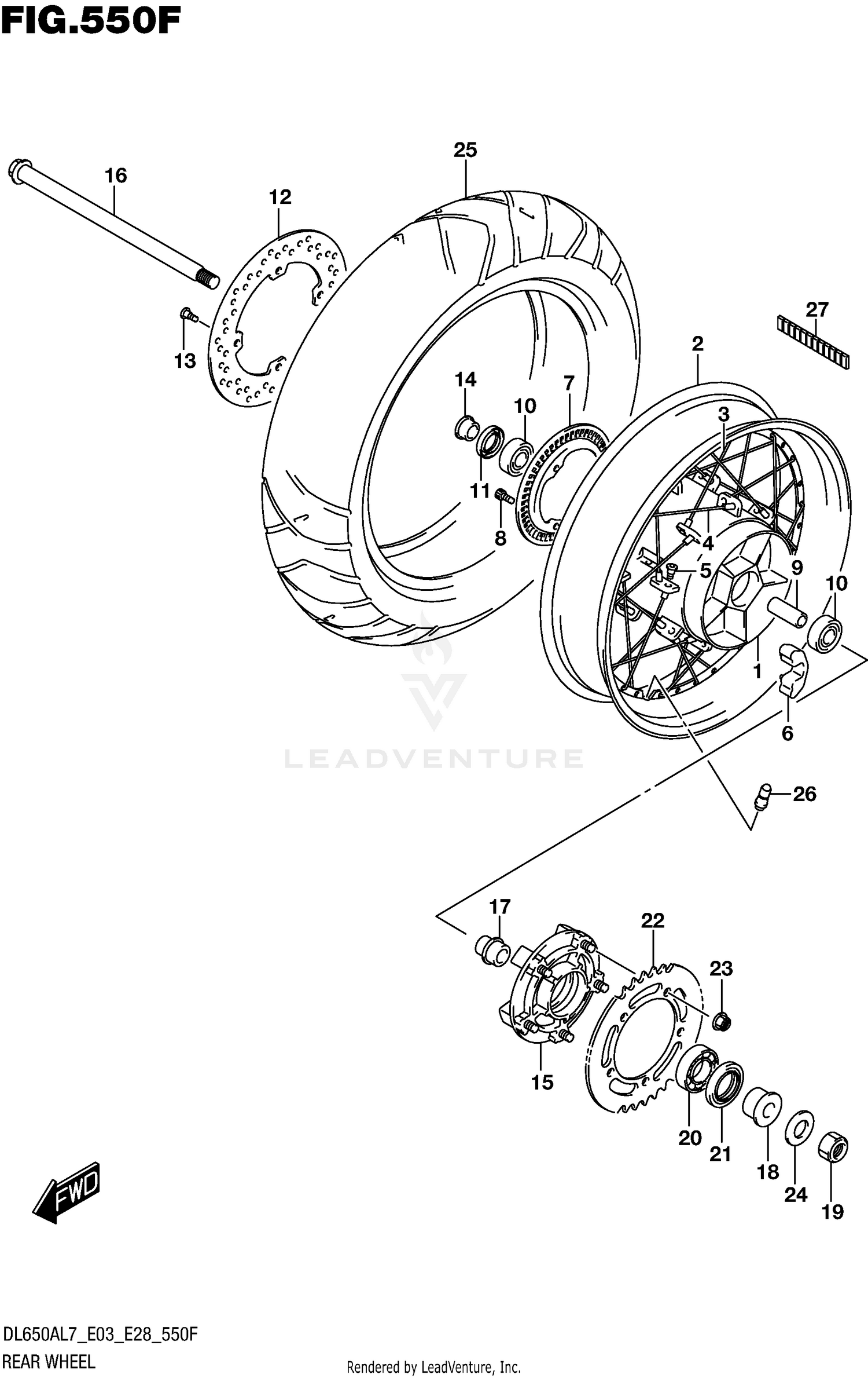 REAR WHEEL (DL650XAL7 E33)