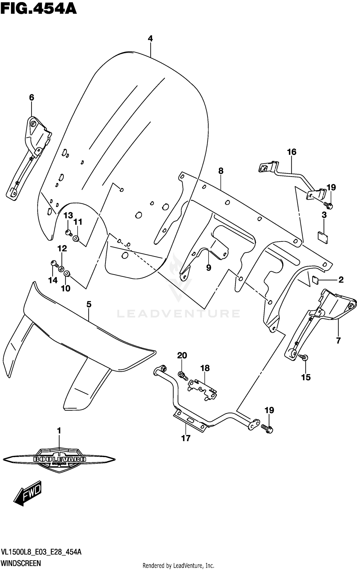 WINDSCREEN (VL1500BTL8 E28)