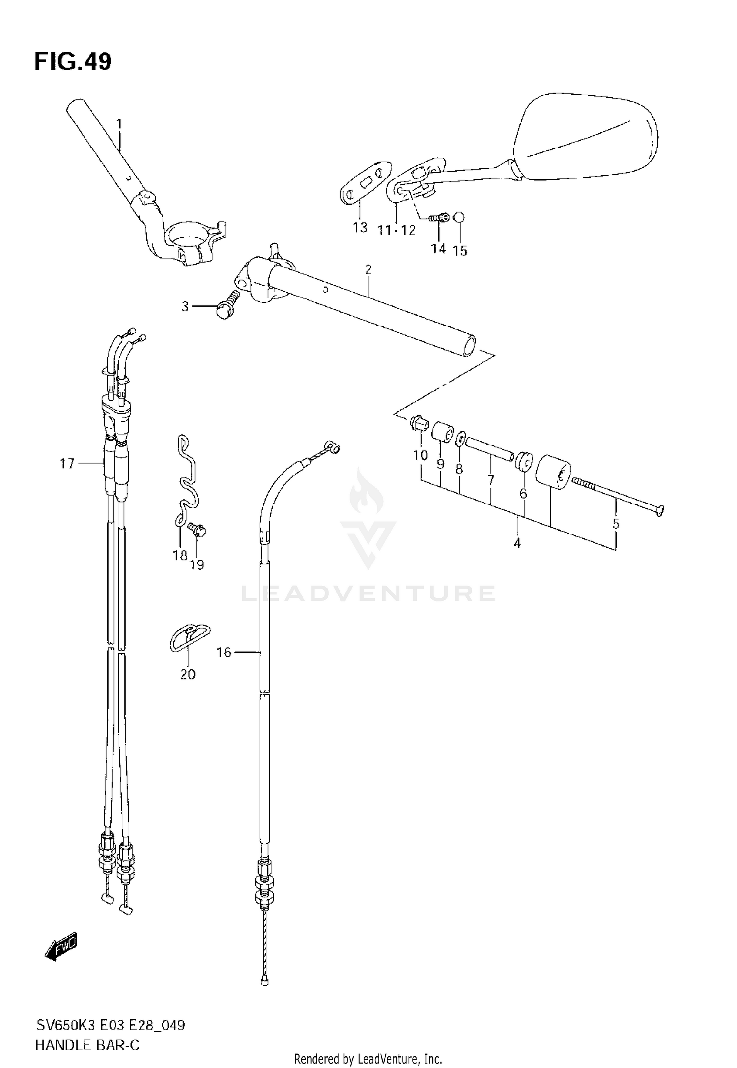 HANDLEBAR (WITH COWLING)