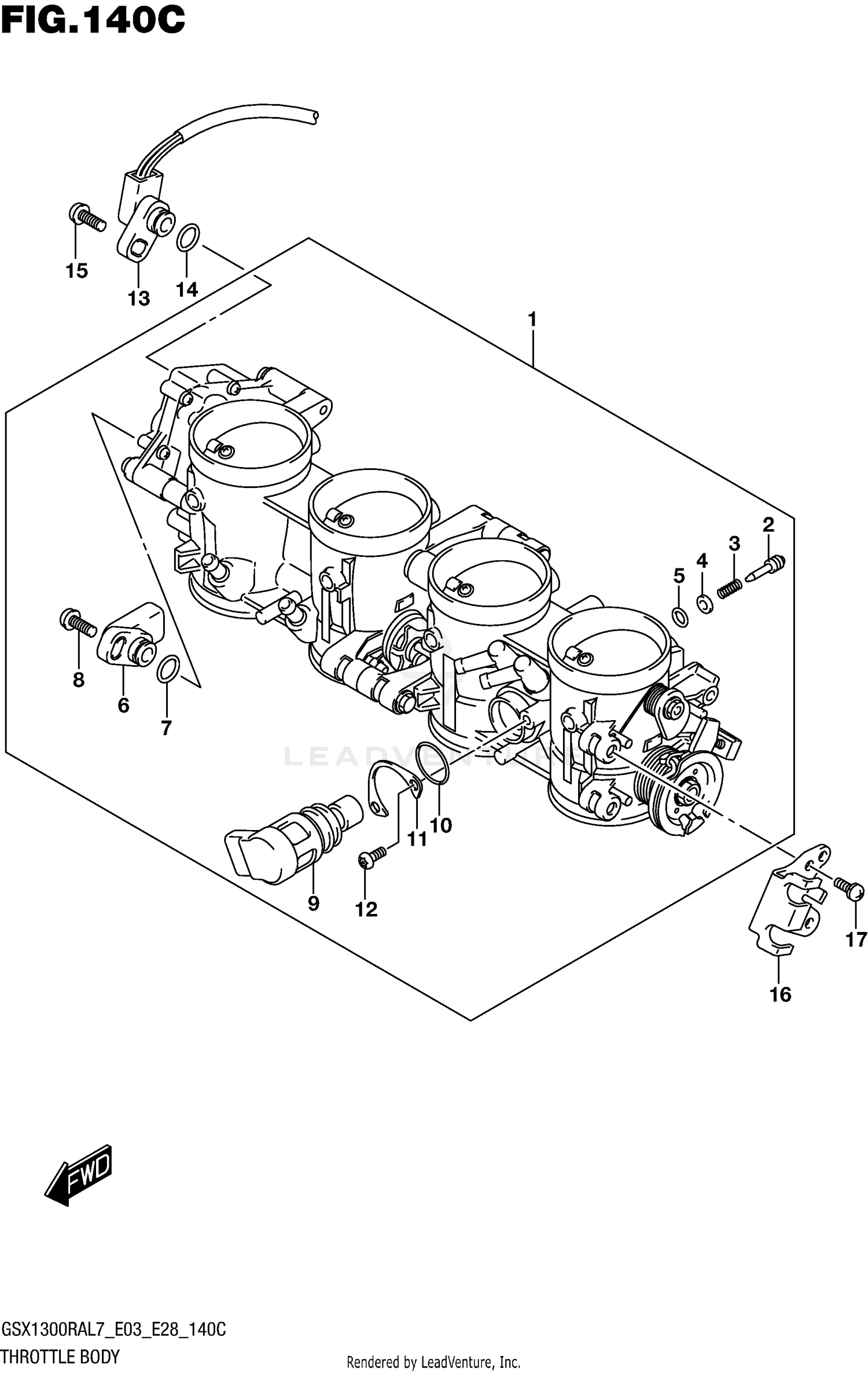 THROTTLE BODY (GSX1300RAL7 E33)