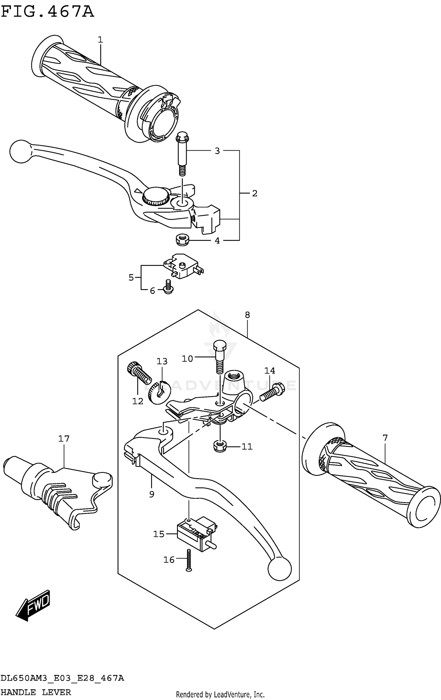 HANDLE LEVER (DL650AM3E03)