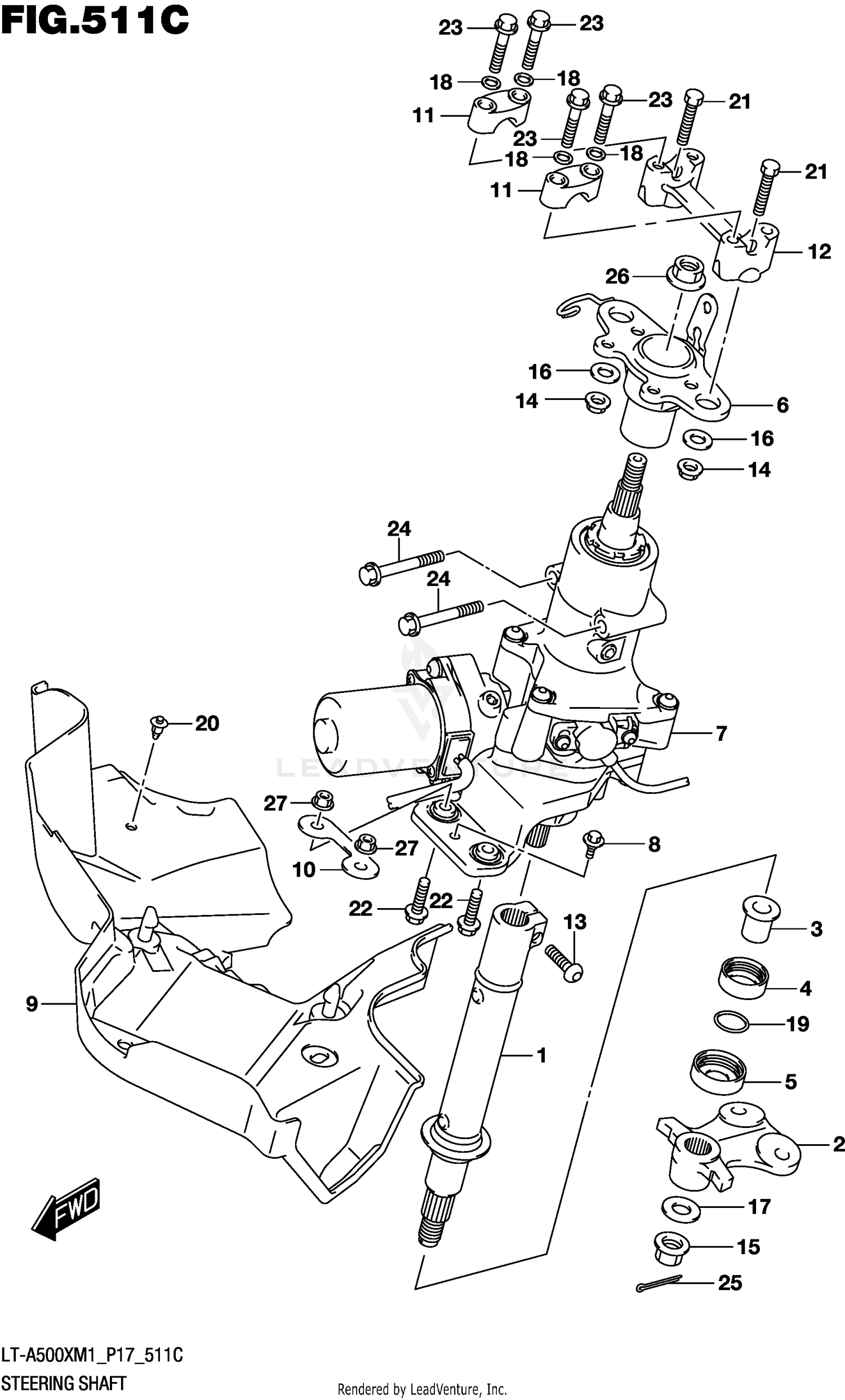 STEERING SHAFT (LT-A500XPZM1 P17)